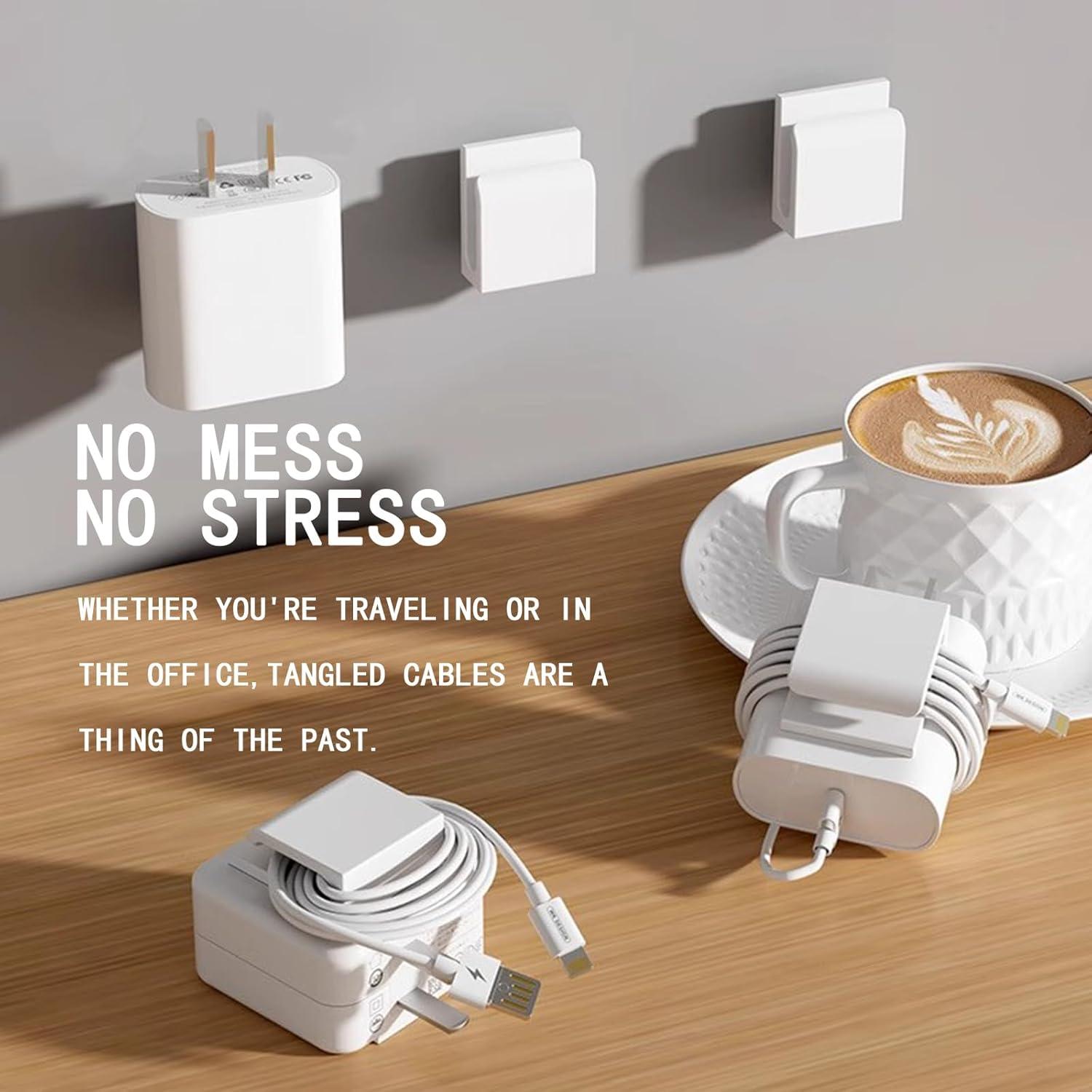Enrollador de Cable de Cargador Móvil Blanco - Organizador S12