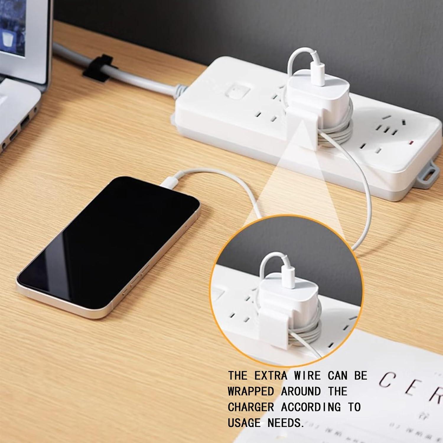 Enrollador de Cable de Cargador Móvil Blanco - Organizador S12