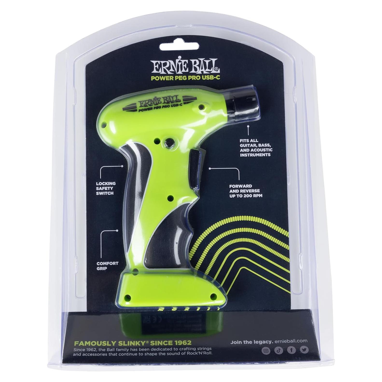 Ernie Ball Power Peg Pro Afinador Eléctrico USB-C Verde