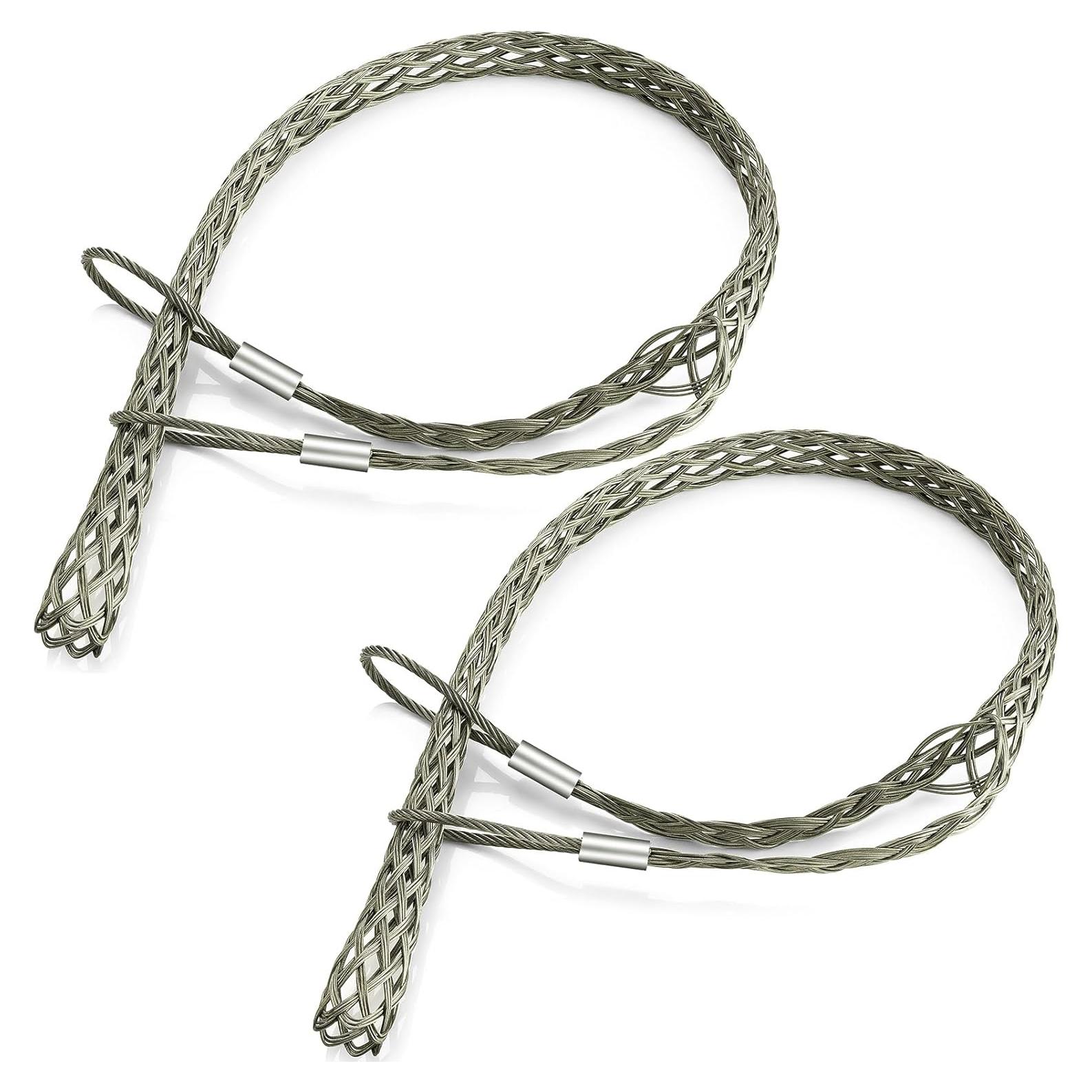 Gisafai 2 Pcs Agarre de Cable de Malla 37-50mm Acero Inoxidable