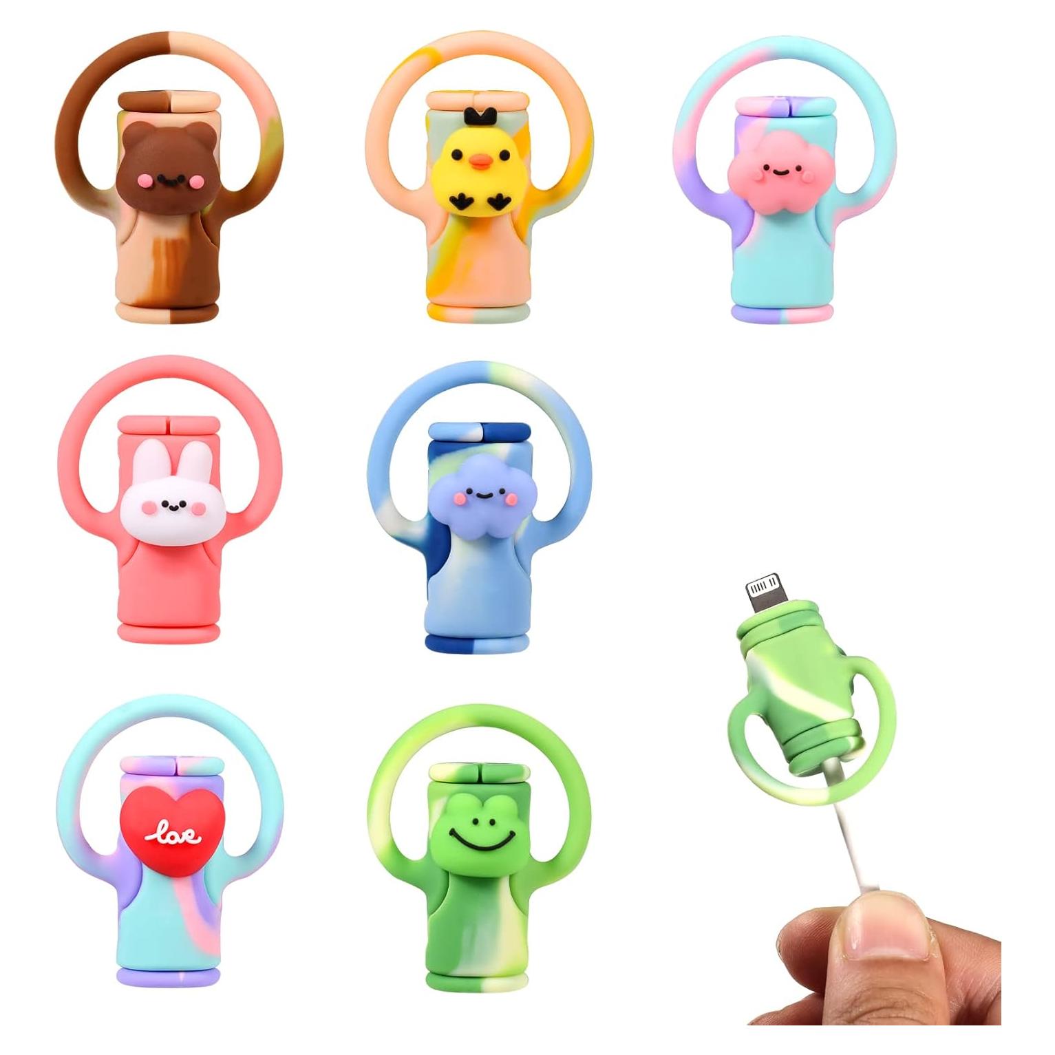 Protector de Cable de Datos Savita 7 Piezas Silicona Caricatura