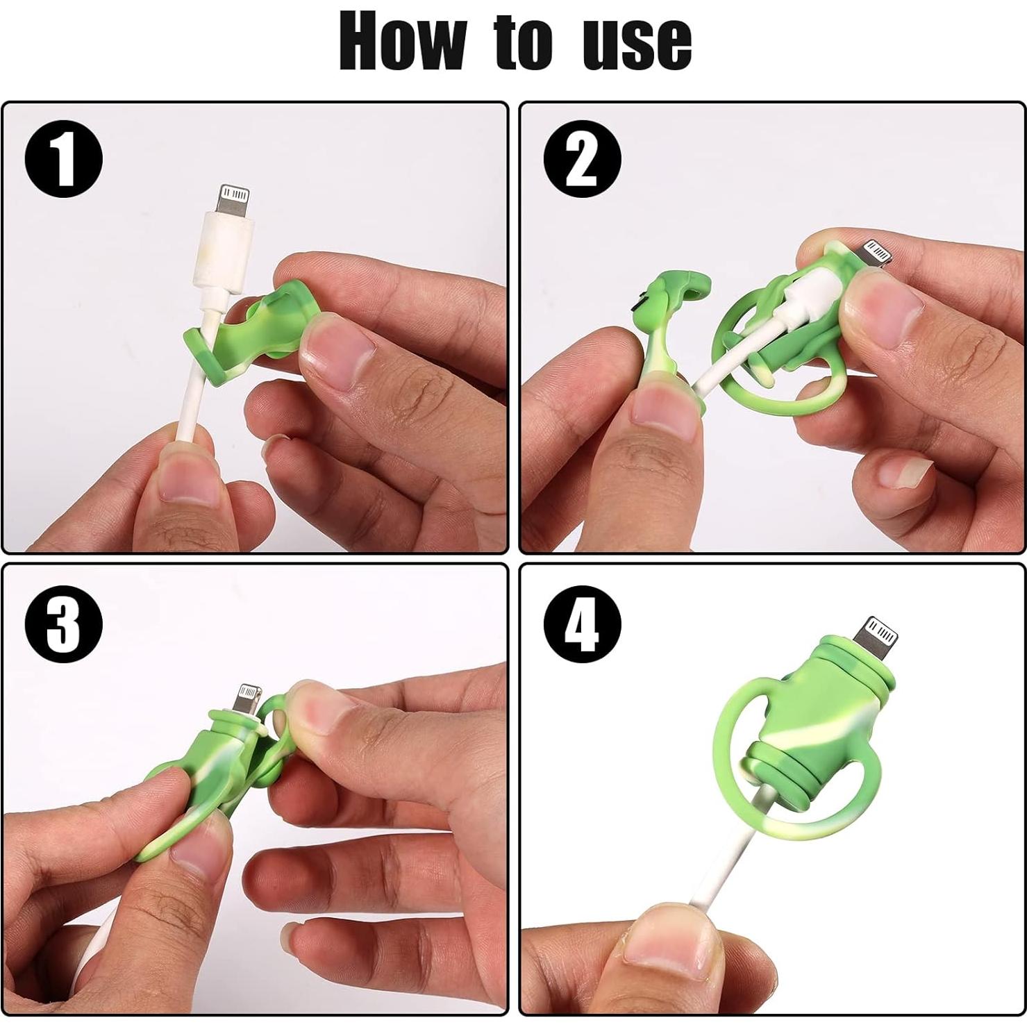 Protector de Cable de Datos Savita 7 Piezas Silicona Caricatura