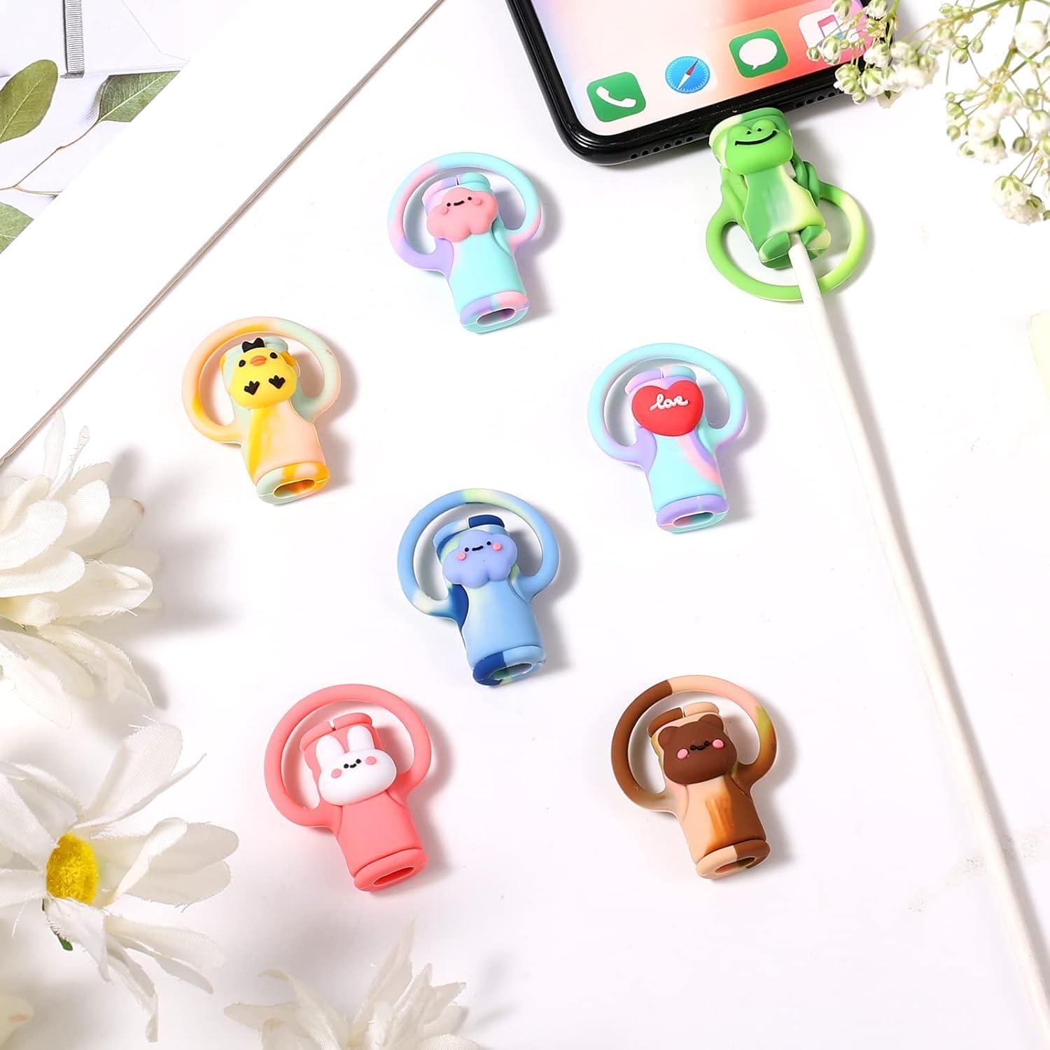 Protector de Cable de Datos Savita 7 Piezas Silicona Caricatura