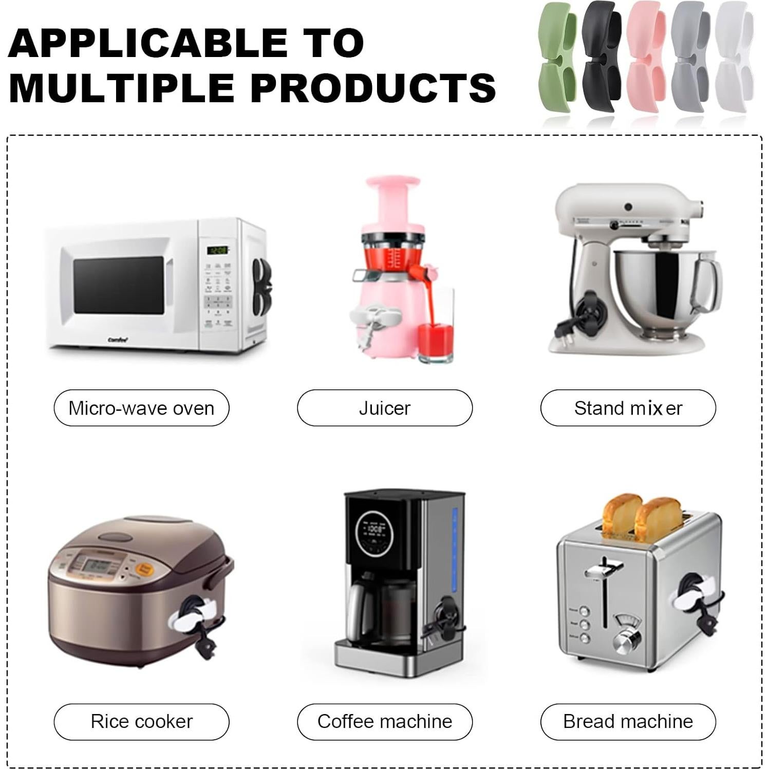 Organizador de Cables LncBoc, Paquete de 5 Enrolladores