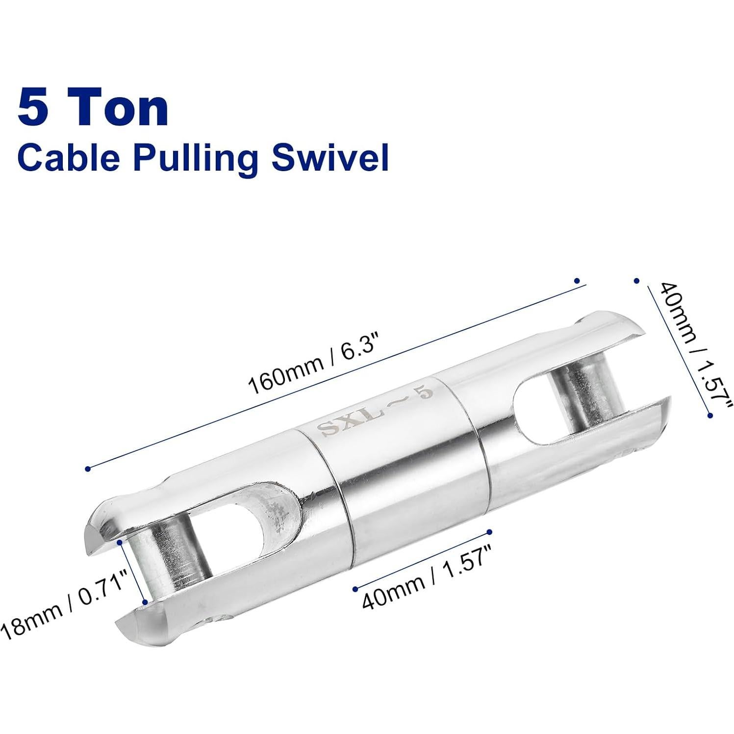 Swivel de Tirar Cable PATIKIL 5 Toneladas, Aleación Duradera