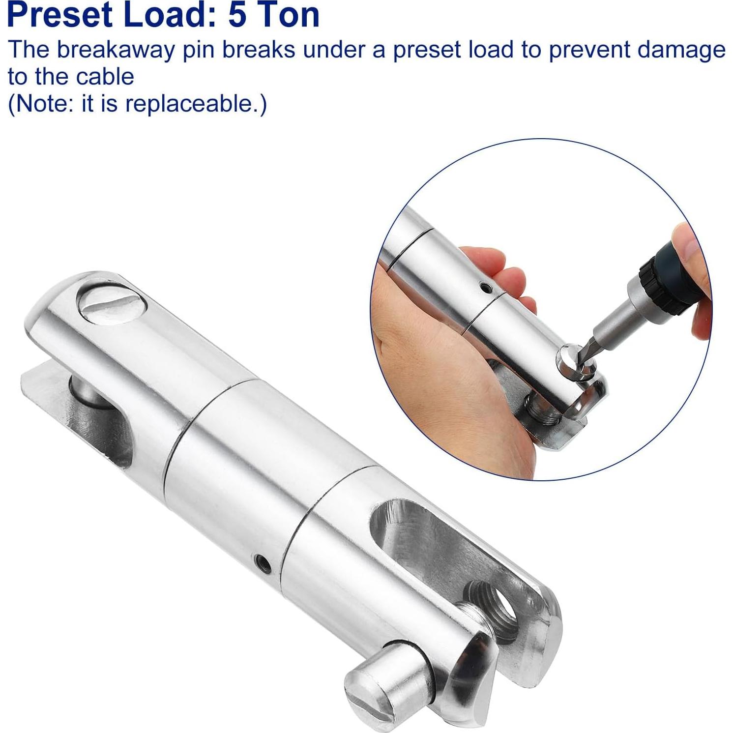 Swivel de Tirar Cable PATIKIL 5 Toneladas, Aleación Duradera