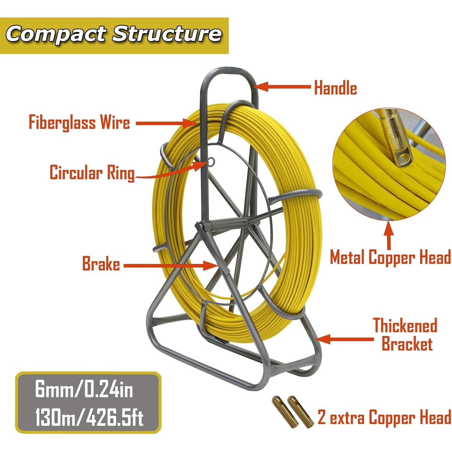 Cinta de Pesca Fibra de Vidrio INTSUPERMAI 6mm x 130m
