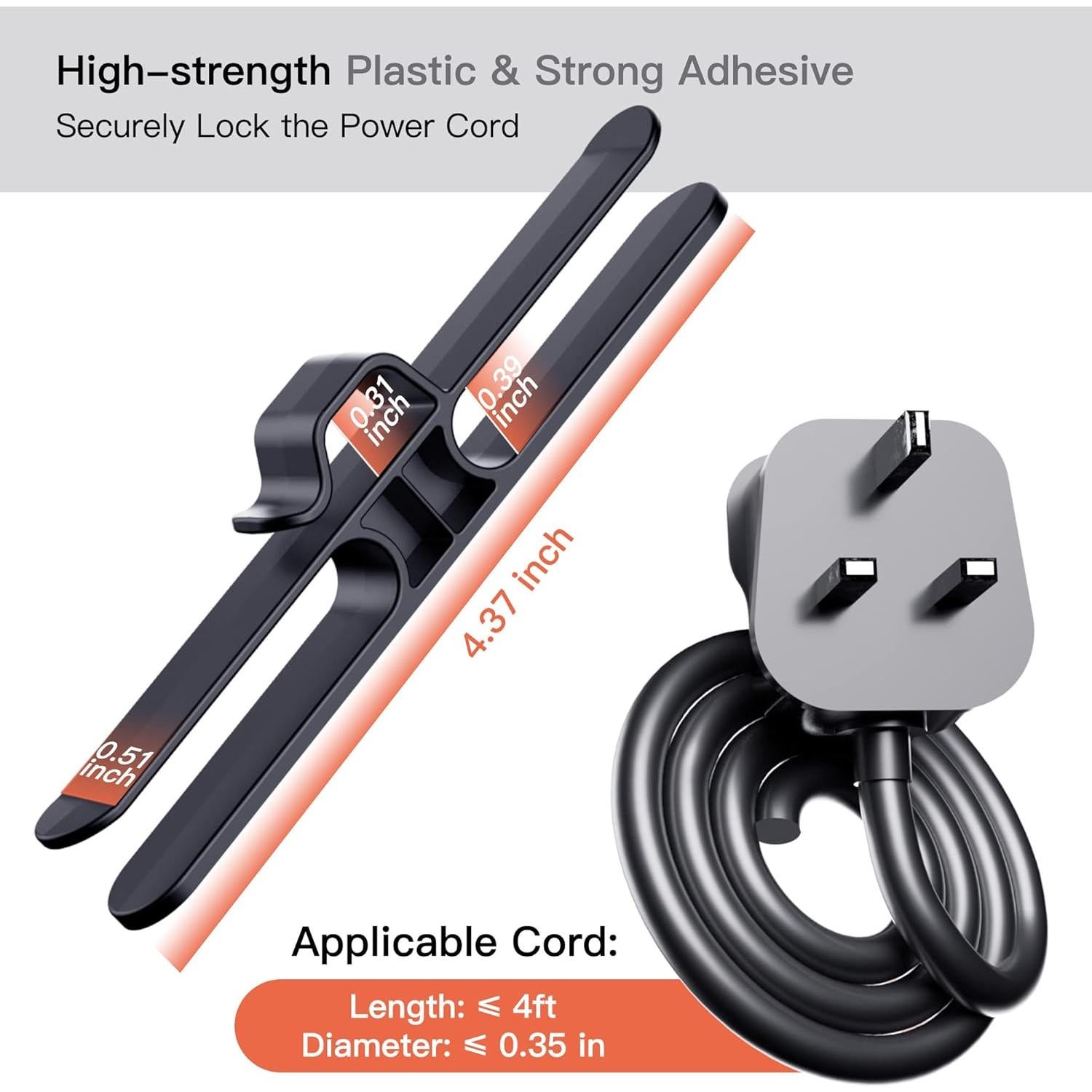 Organizador de Cables PZOZ 4 Pack Negro para Cocina