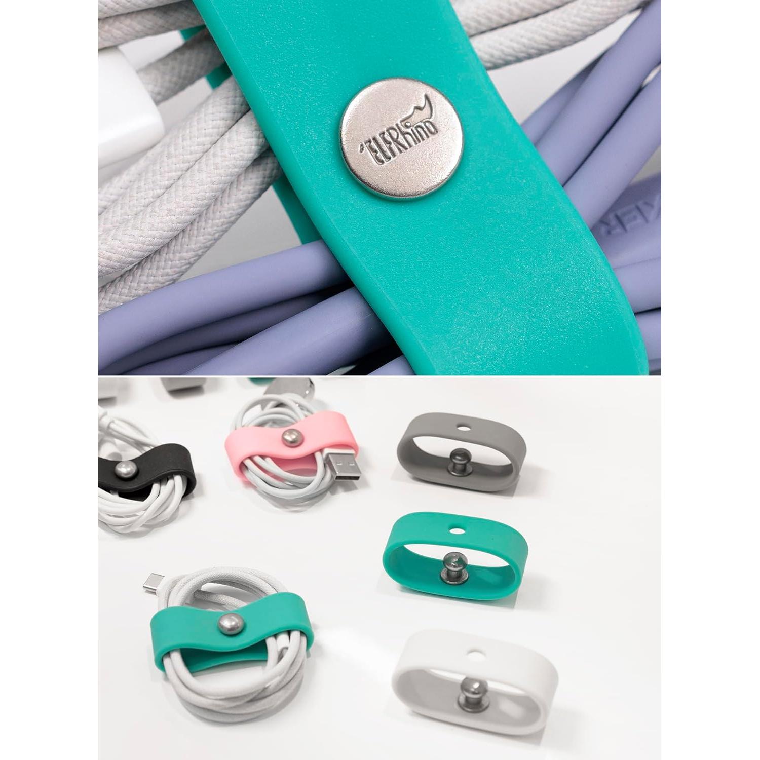 Organizador de Cables ELFRhino 10 Pcs Silicona Multicolor