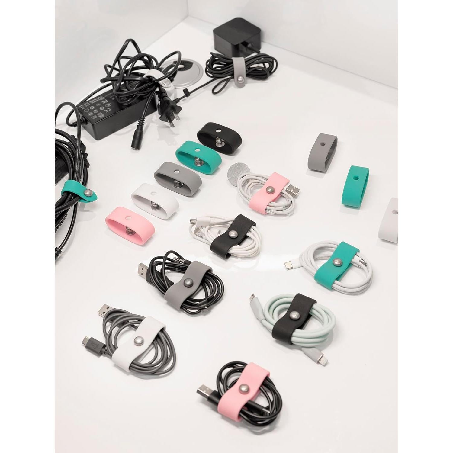 Organizador de Cables ELFRhino 10 Pcs Silicona Multicolor