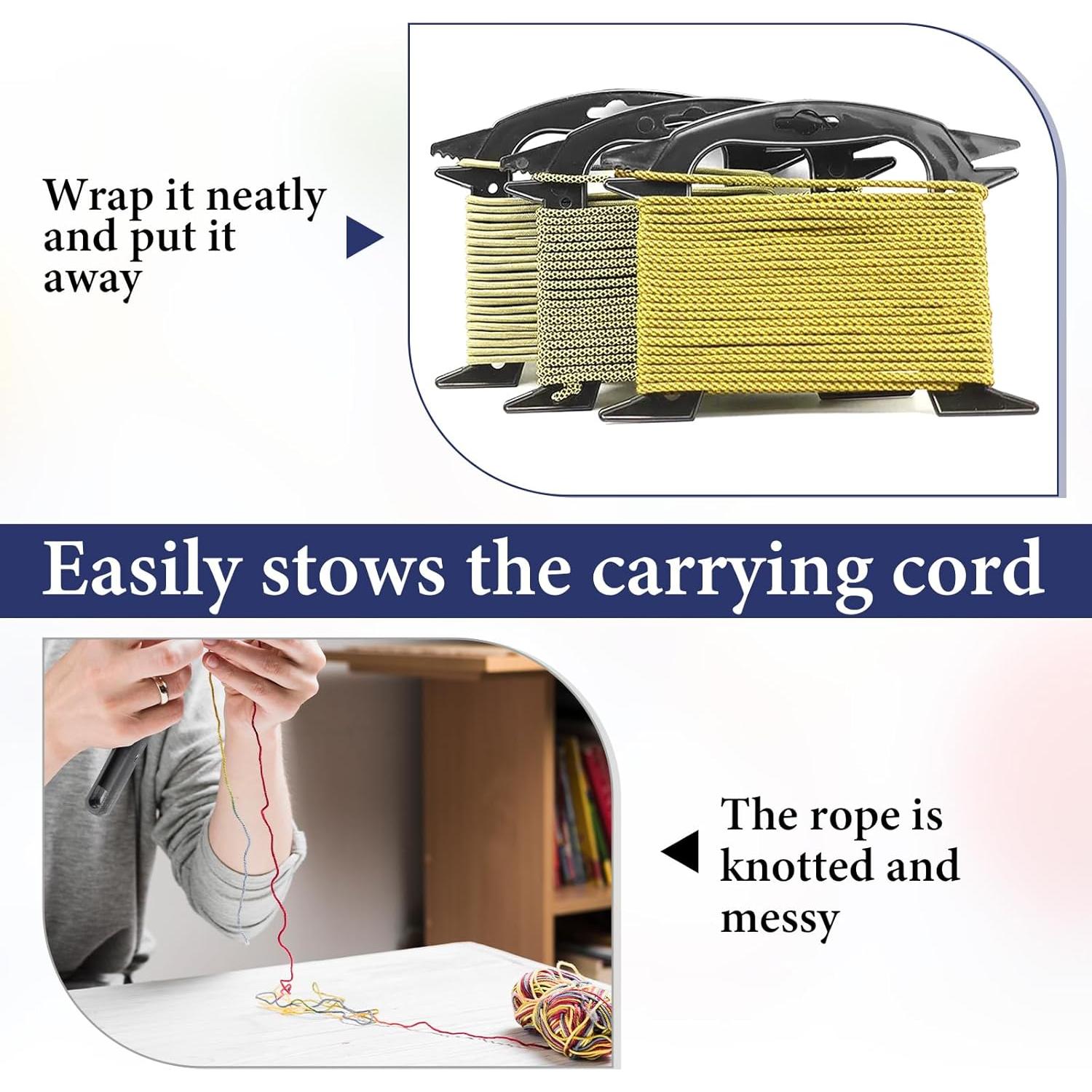 4 Enrolladores de Cuerda Xelsluthe, Organizador Negro 19.5x15cm