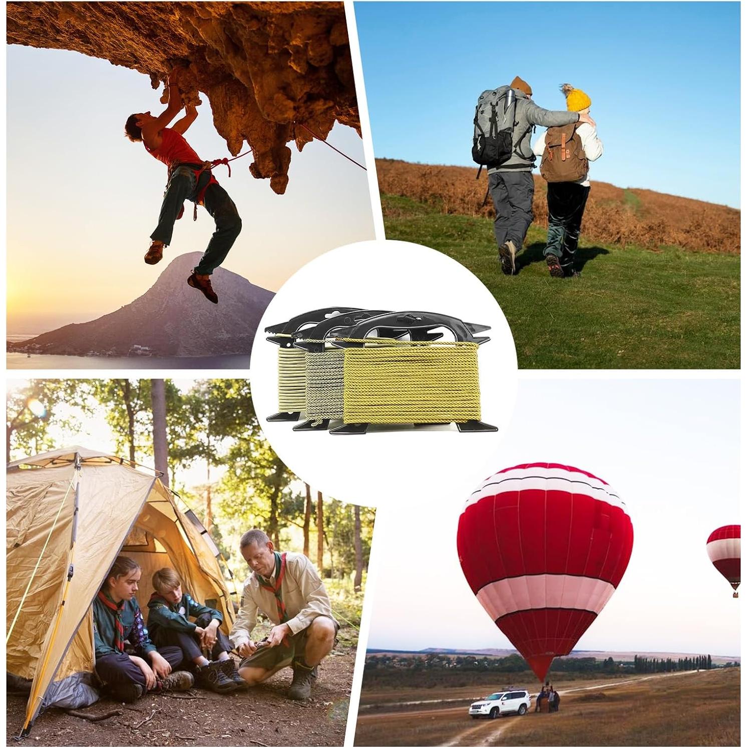 4 Enrolladores de Cuerda Xelsluthe, Organizador Negro 19.5x15cm