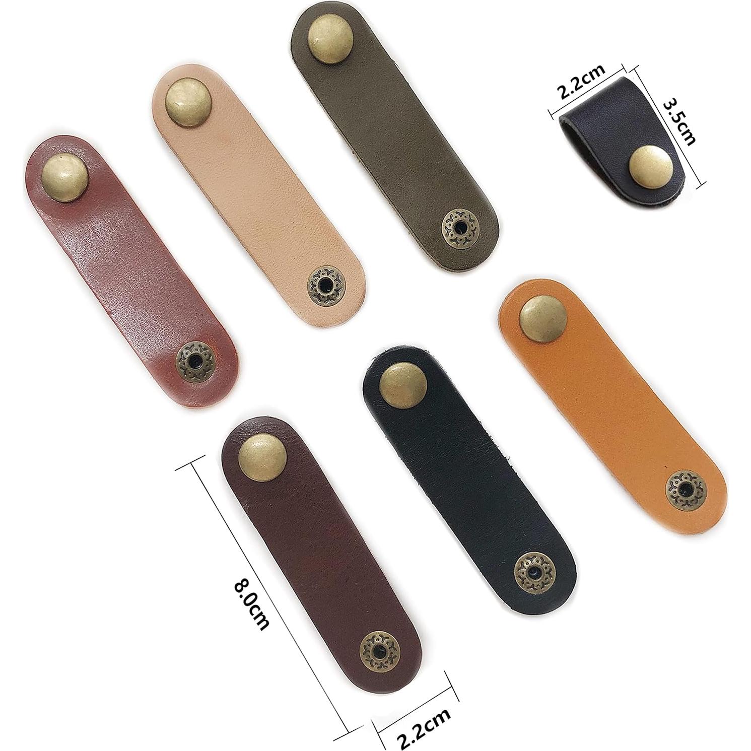 Organizador de Cables de Cuero VIRFONOR - Juego de 12 Piezas