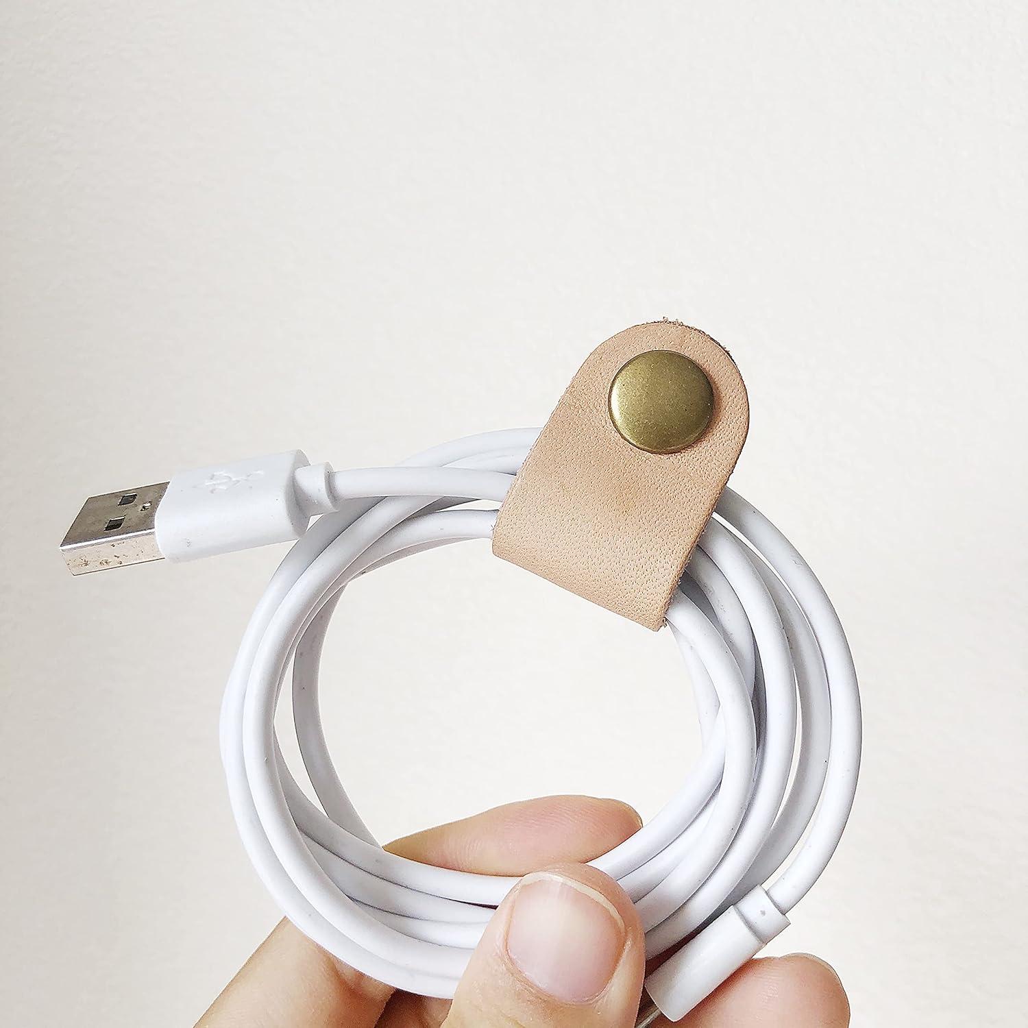 Organizador de Cables de Cuero VIRFONOR - Juego de 12 Piezas