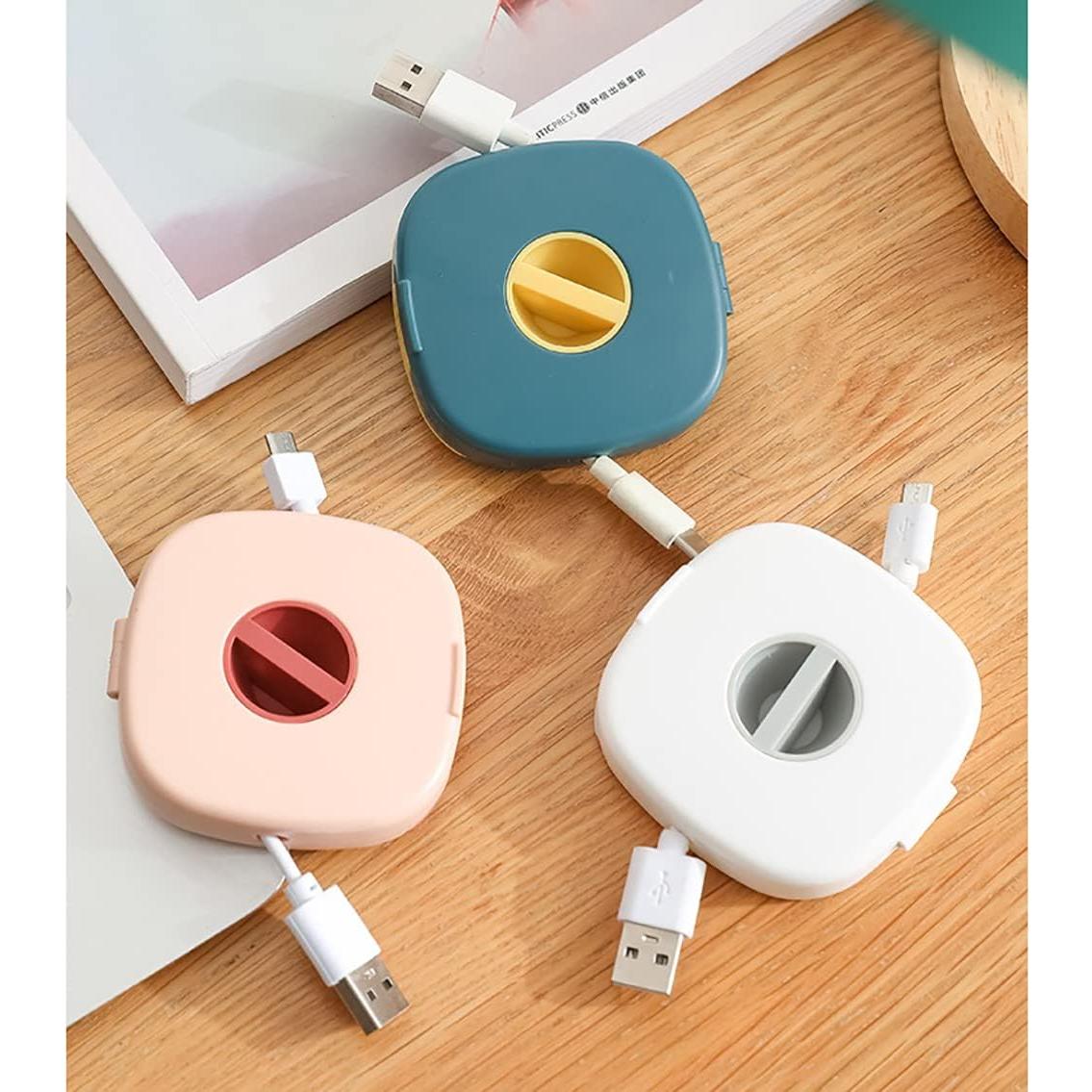 Organizador de Cable Retráctil Mini 4 PCS + 8 Protectores de Silicona