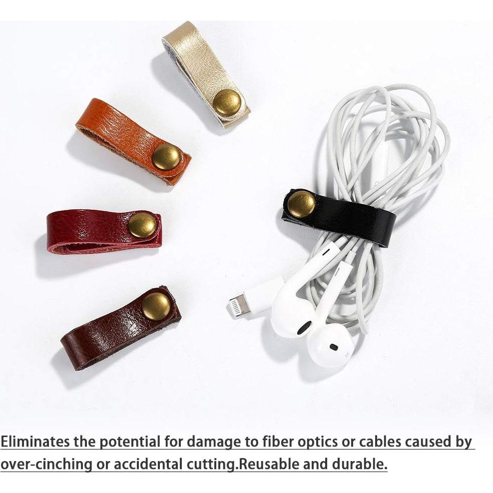24 Piezas Correas de Cable de Cuero Viaky Multicolor Organizador