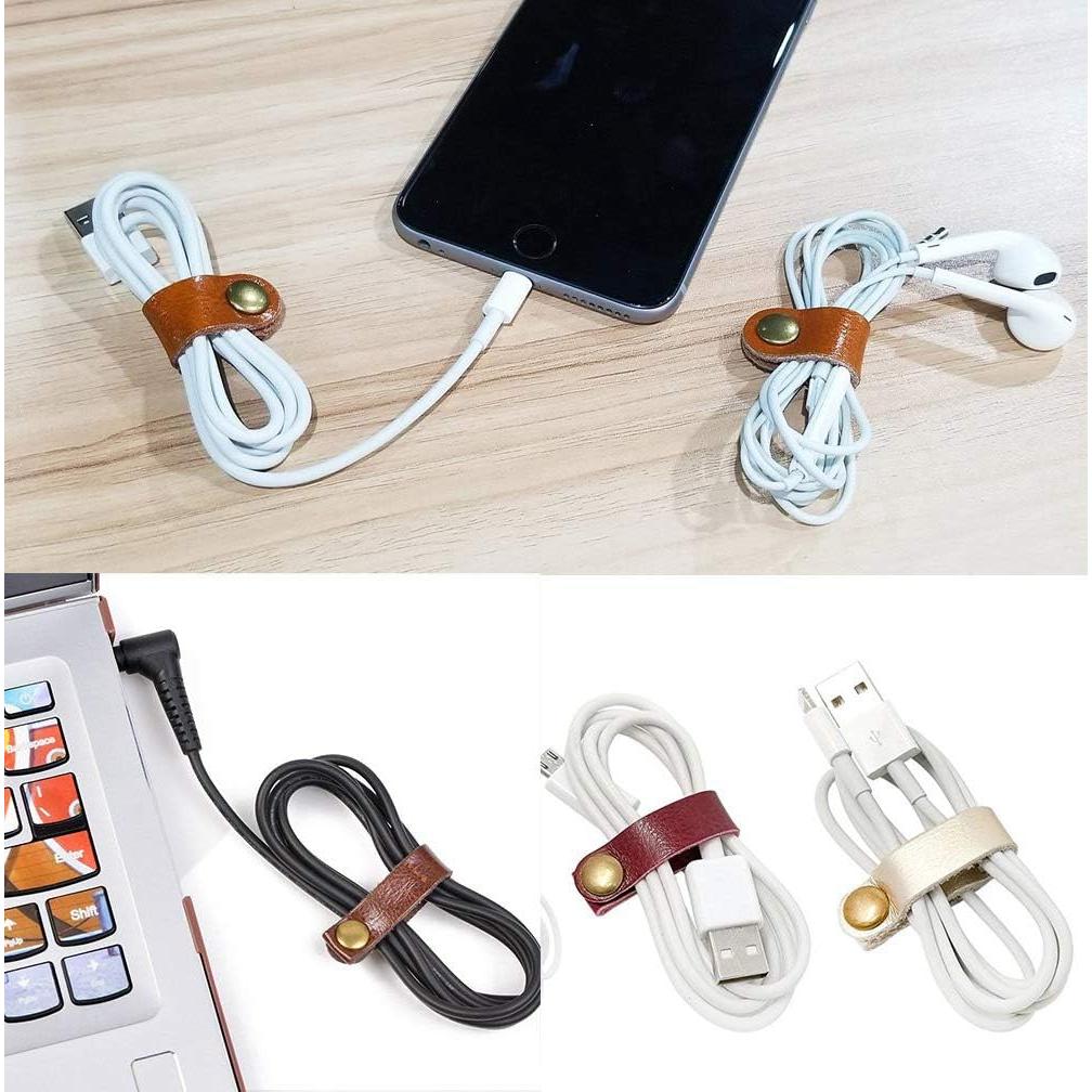 24 Piezas Correas de Cable de Cuero Viaky Multicolor Organizador