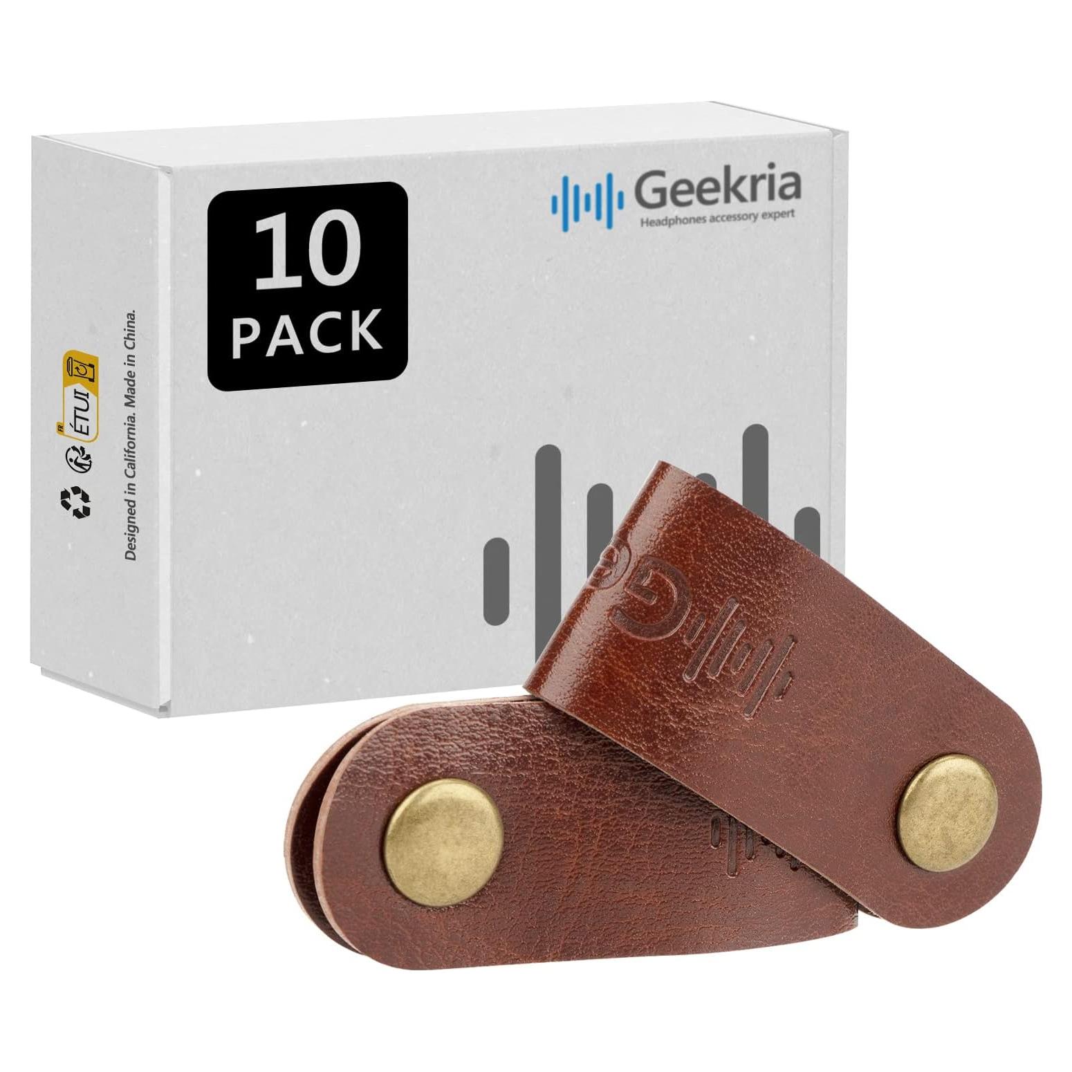 Organizador de Cables de Cuero Geekria - 10 Sujetadores Rústicos