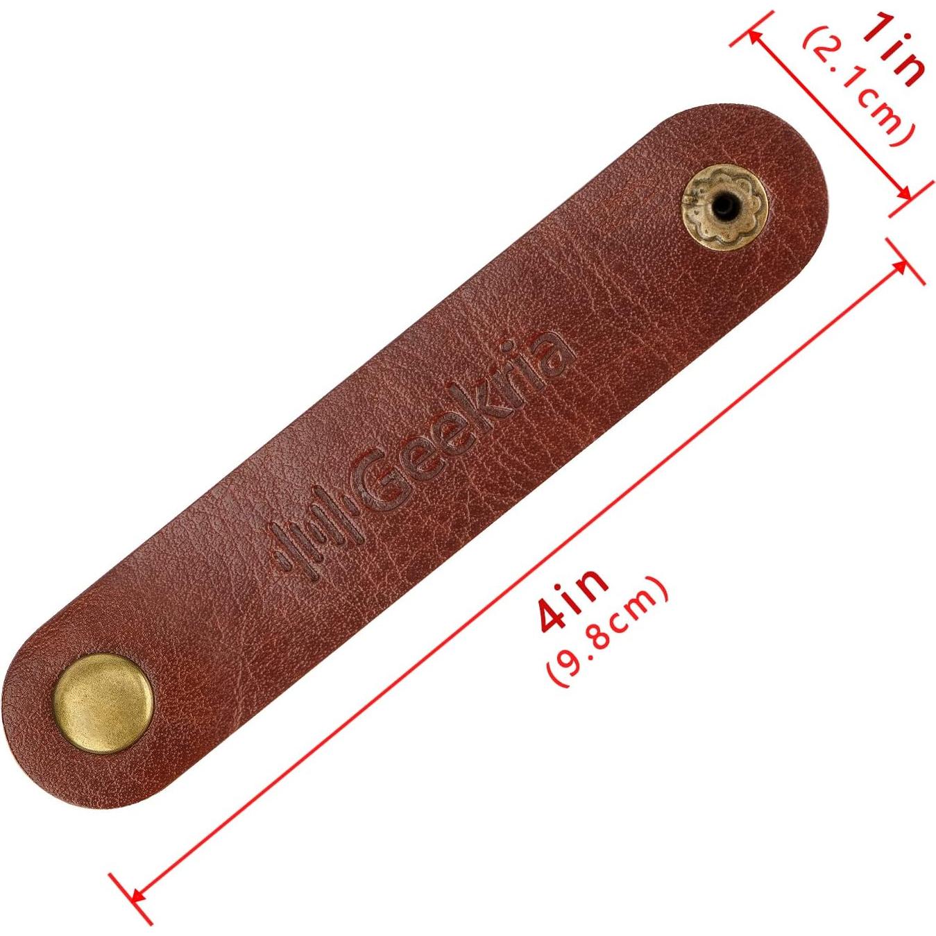 Organizador de Cables de Cuero Geekria - 10 Sujetadores Rústicos