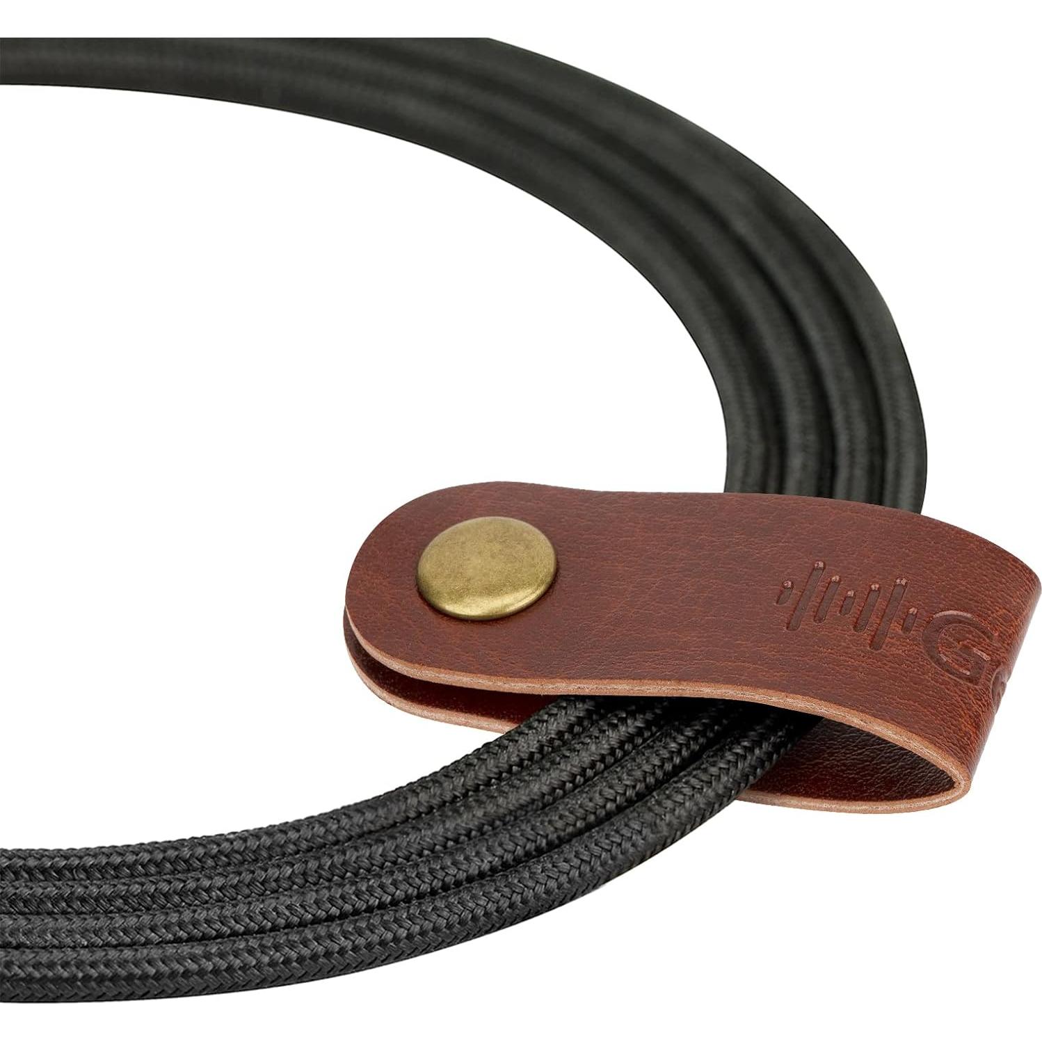 Organizador de Cables de Cuero Geekria - 10 Sujetadores Rústicos