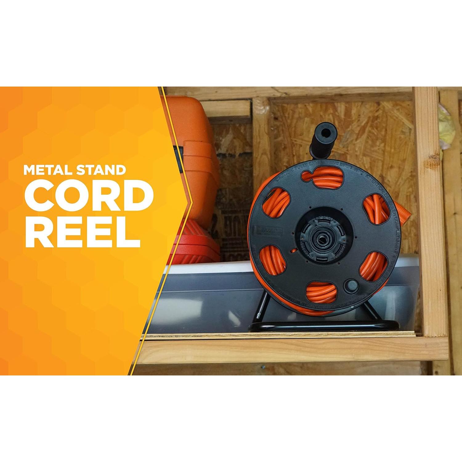 Soporte de Carrete de Cable Metal Woods 22849 45.72m Negro