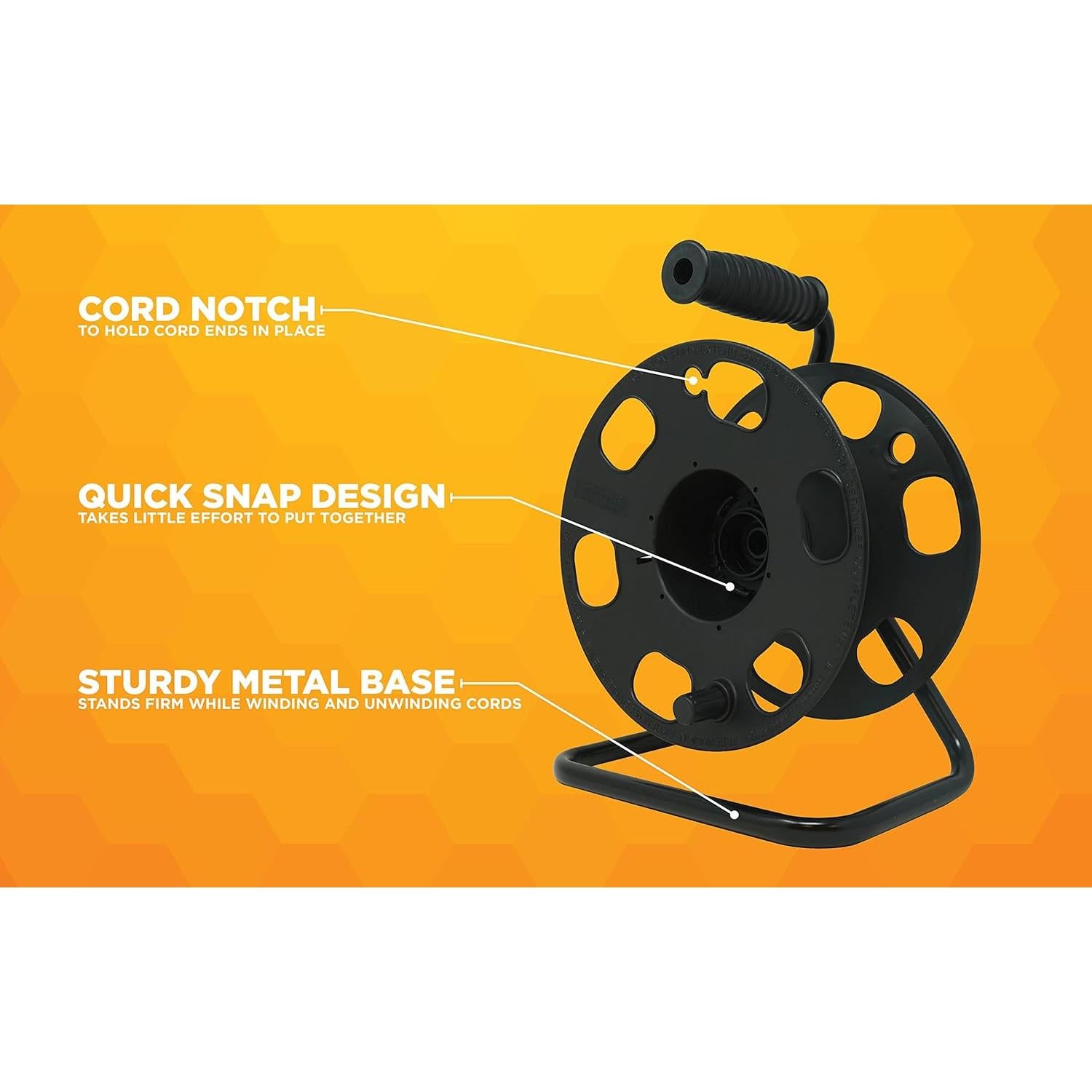 Soporte de Carrete de Cable Metal Woods 22849 45.72m Negro