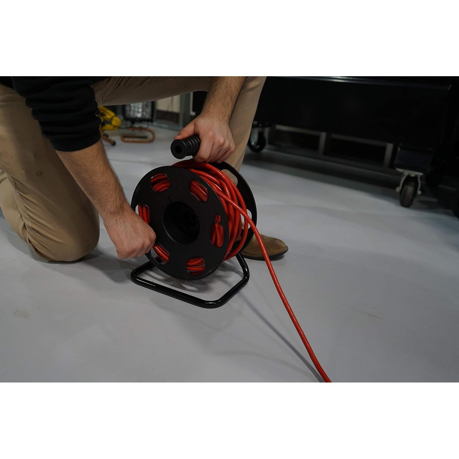 Soporte de Carrete de Cable Metal Woods 22849 45.72m Negro