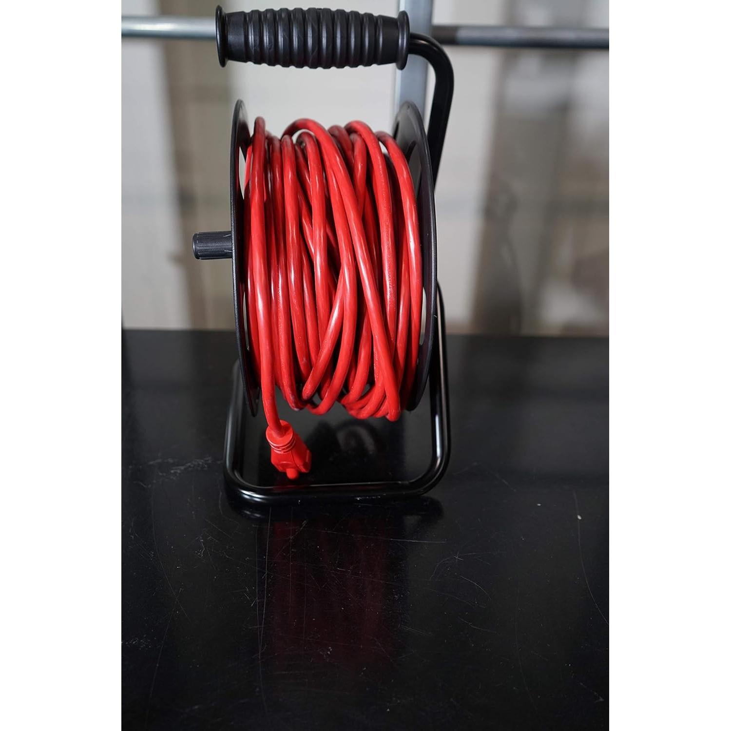 Soporte de Carrete de Cable Metal Woods 22849 45.72m Negro