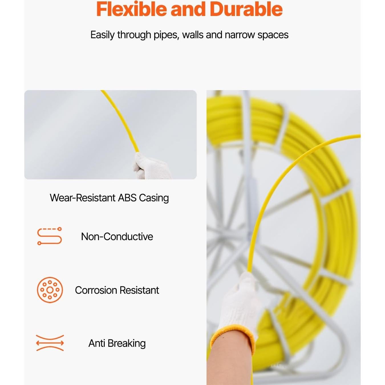 Cinta de Ducto de Fibra de Vidrio VEVOR 200 m x 6.35 mm