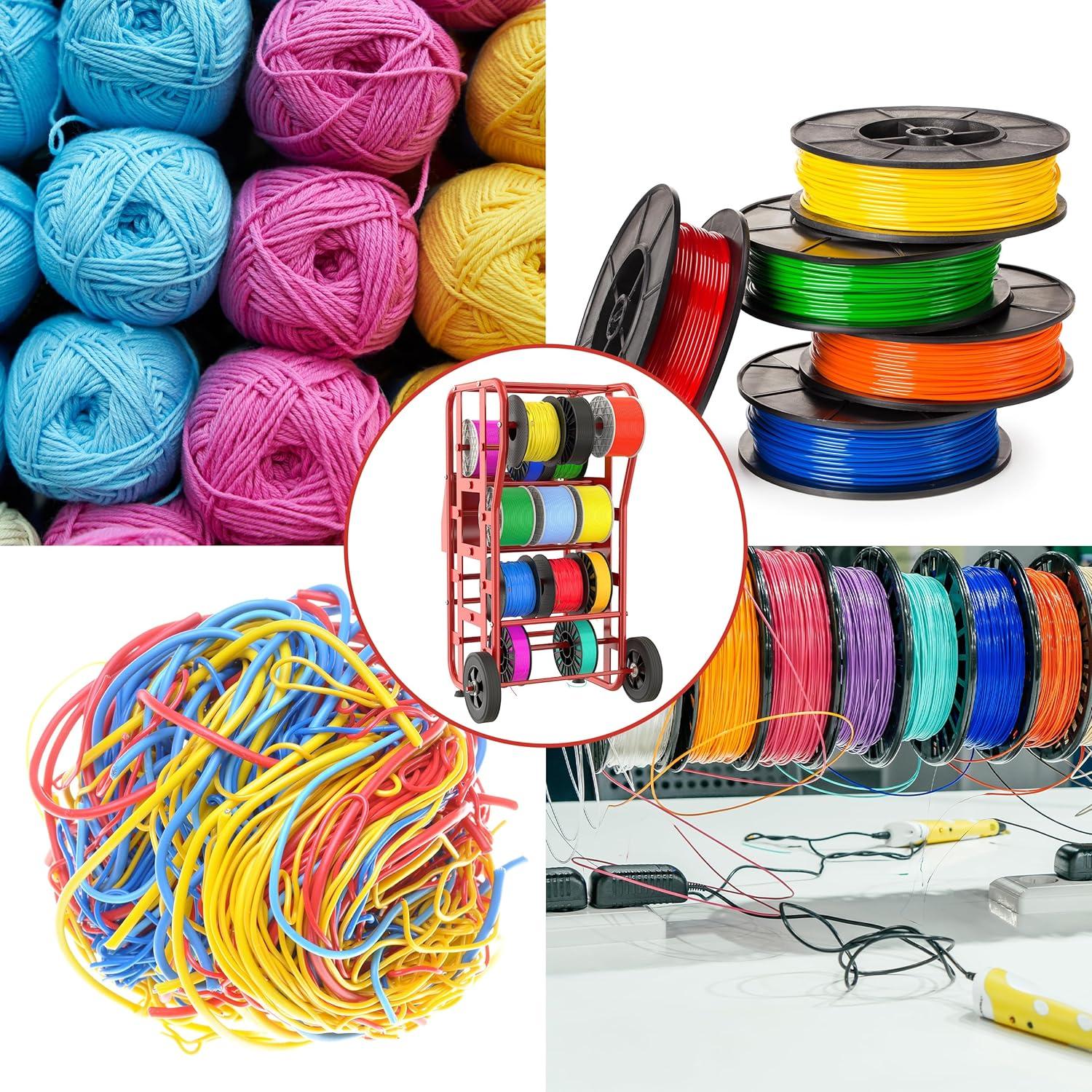 Soporte para Bobinas de Cable Tredre Rojo 226.8 kg con Ruedas