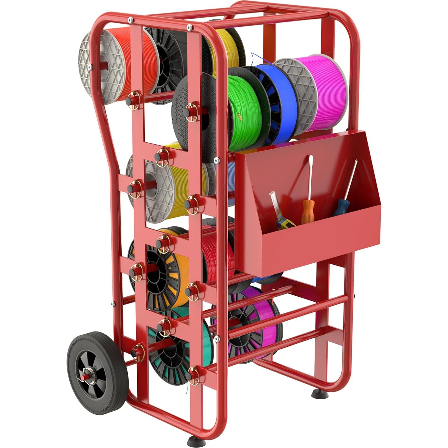 Soporte para Bobinas de Cable Tredre Rojo 226.8 kg con Ruedas