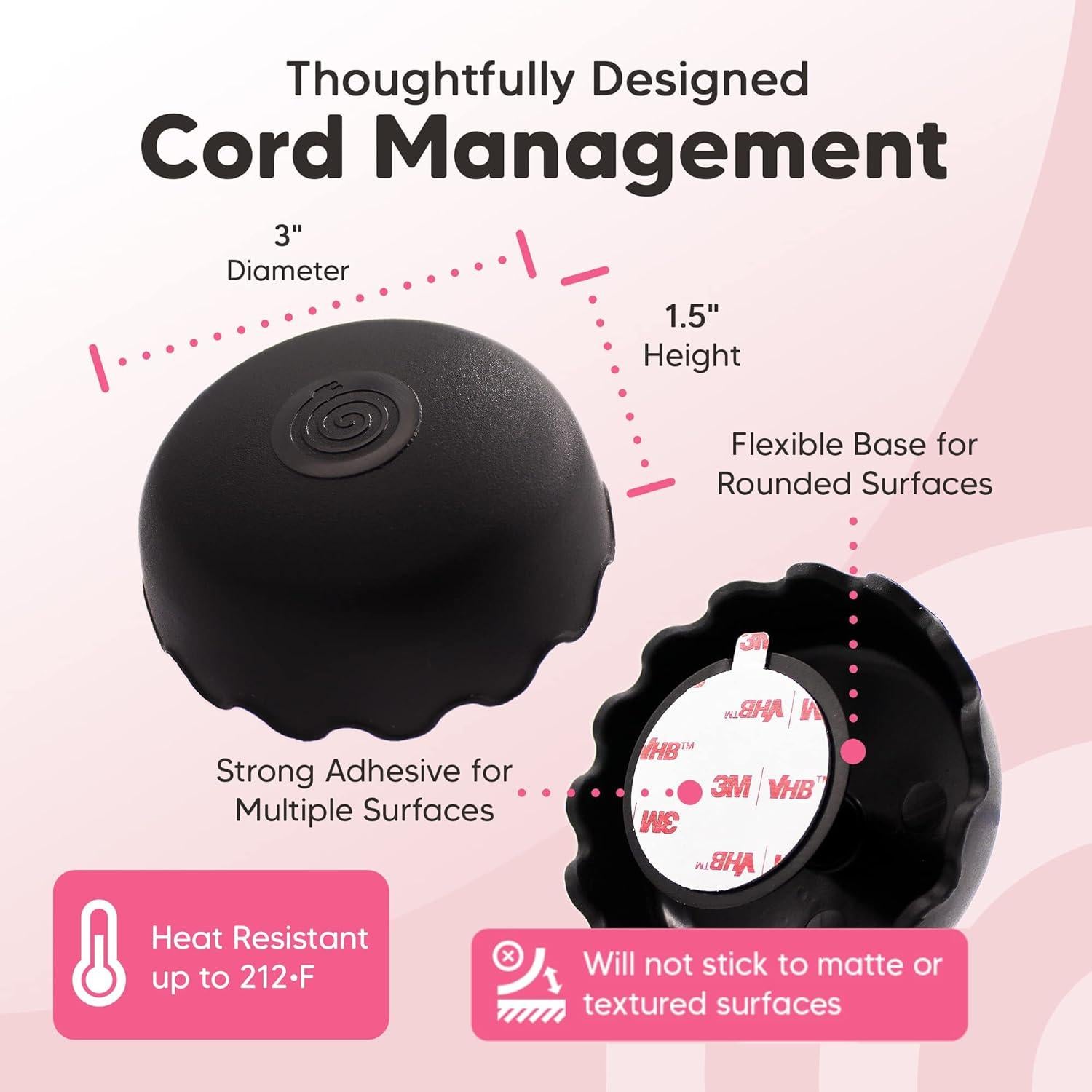 Organizador de Cables Resistente al Calor - Paquete de 2 Negro