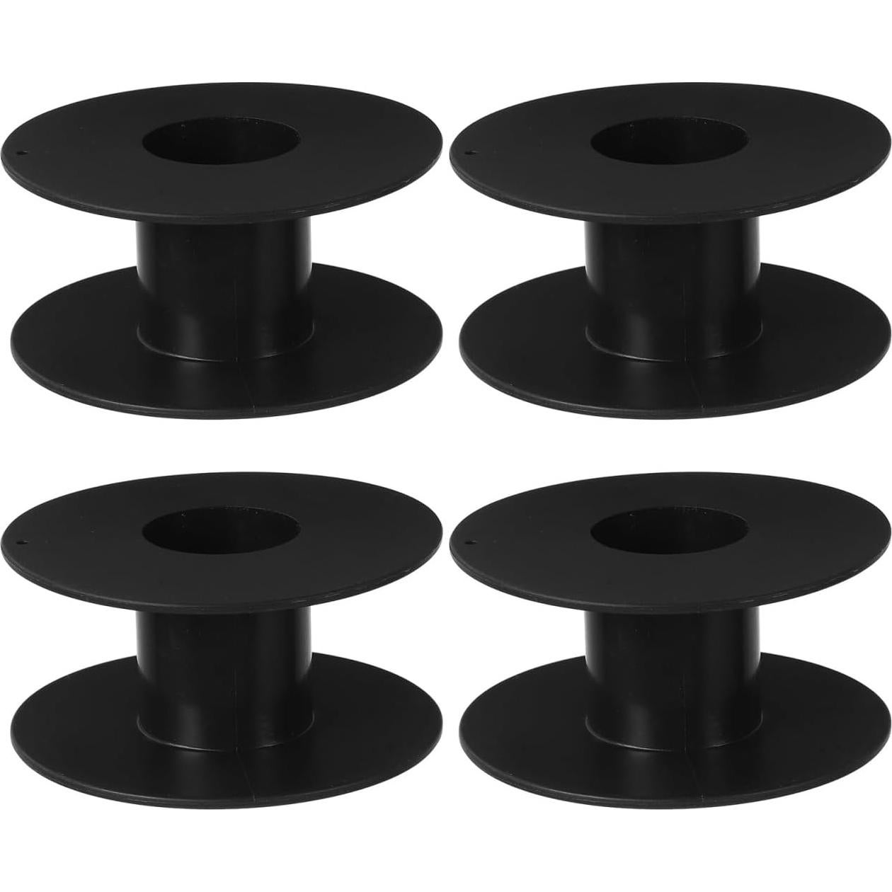 Organizador de Cables GLEAVI 4 Pcs Bobinas Plástico Negro