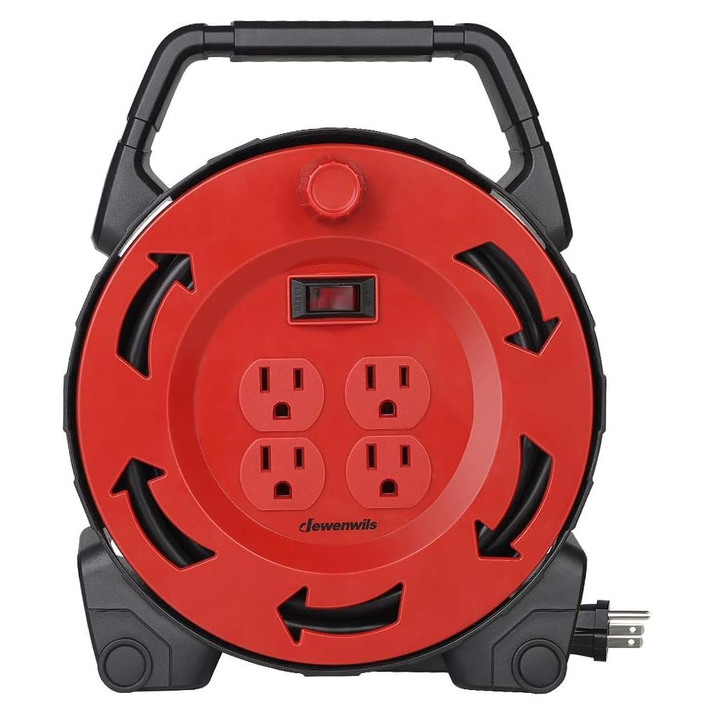 Carrete de Cable de Extensión DEWENWILS 9.14m 4 Salidas 13A