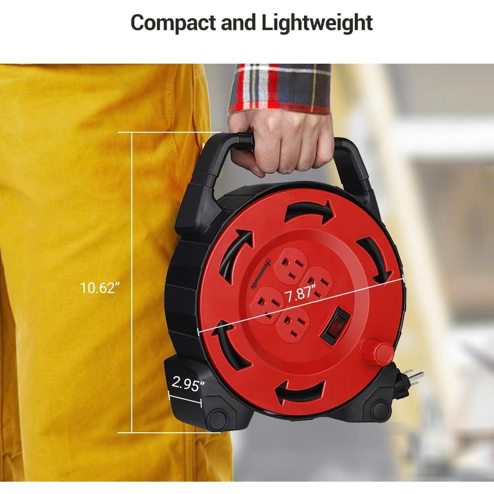 Carrete de Cable de Extensión DEWENWILS 9.14m 4 Salidas 13A