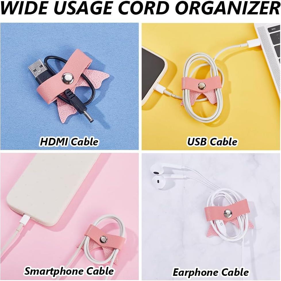10 Pcs Clips Organizadores de Cables GORGECRAFT Rosa PU