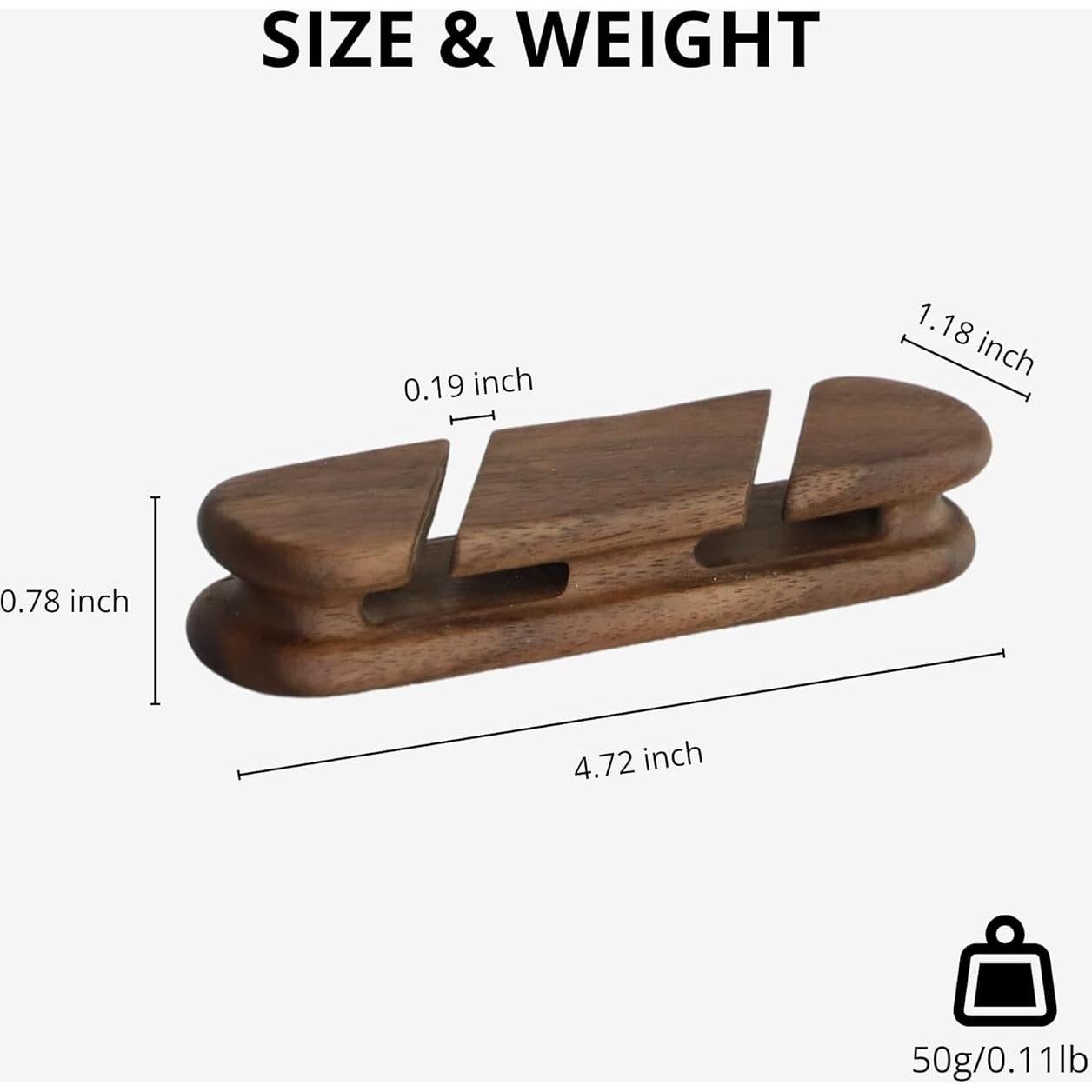 Clips de Cable Muso Wood de Nogal - Organizador de Escritorio