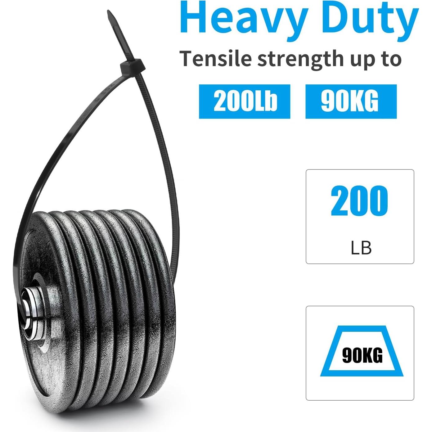 Cintas de Cierre XINGO 61 cm Negras Alta Resistencia 100 PCS