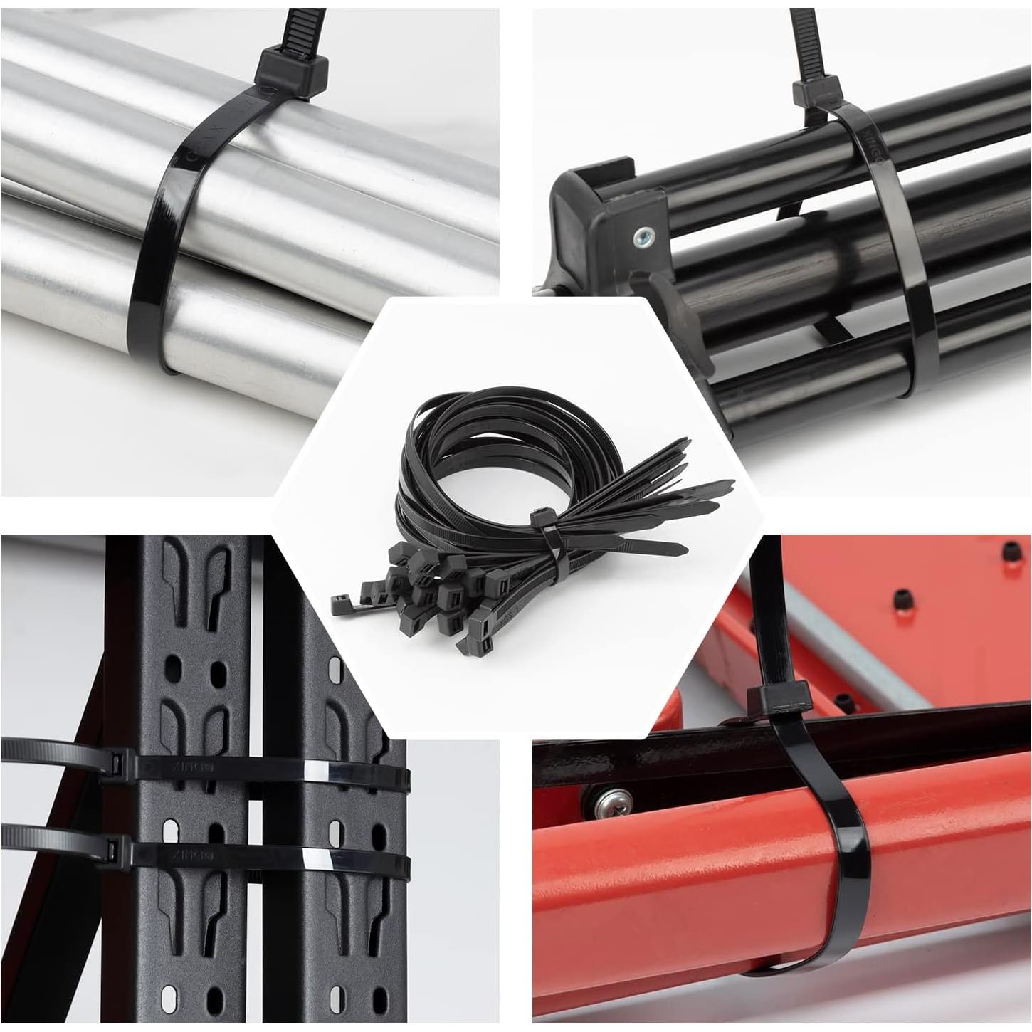 Cintas de Cierre XINGO 61 cm Negras Alta Resistencia 100 PCS