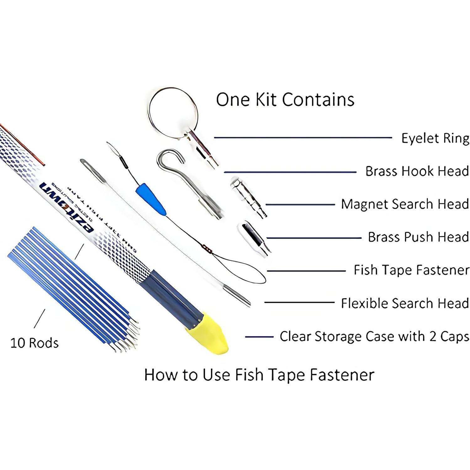 Kit de Cinta de Pescado Fibra de Vidrio Ezitown 4.88 m 5mm