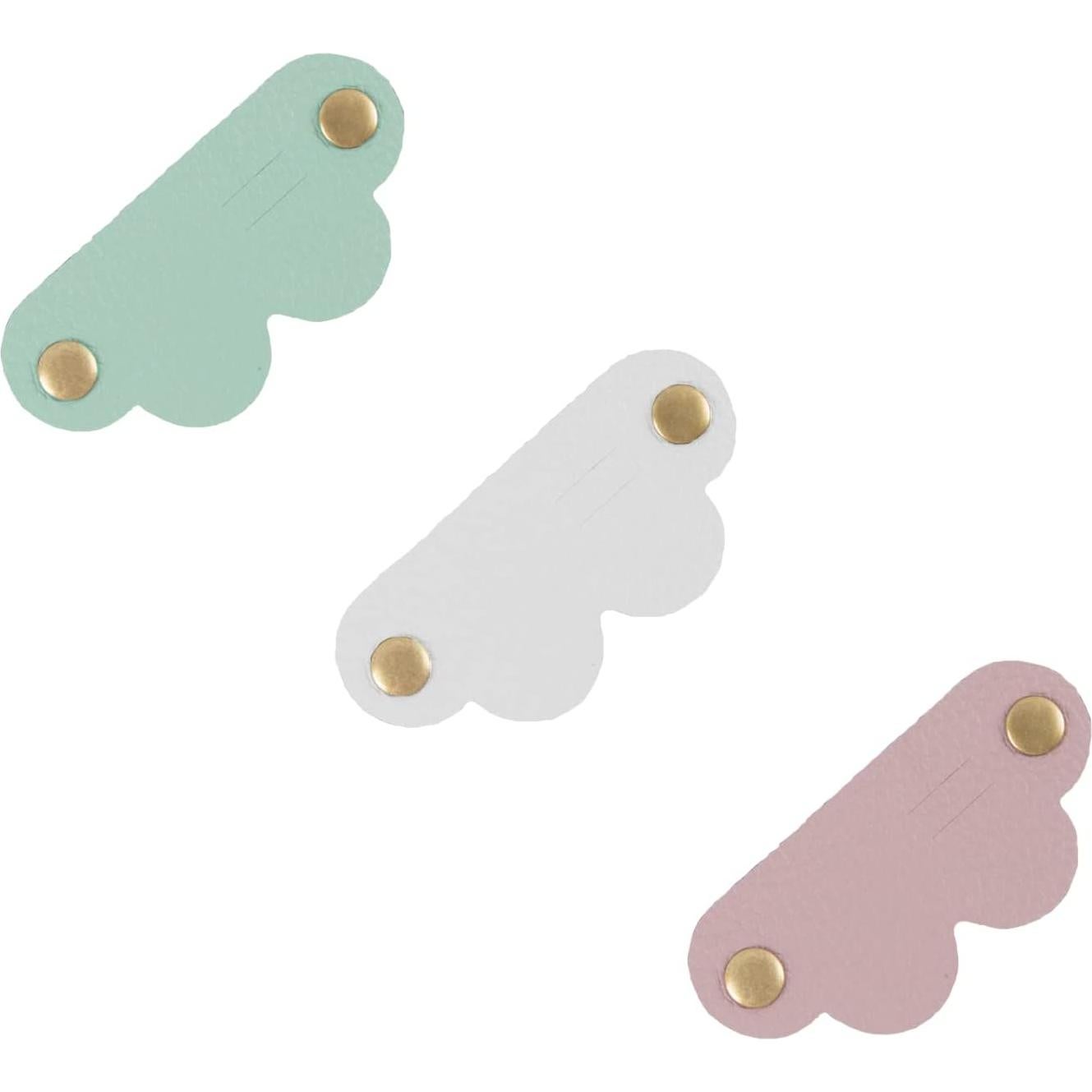 Organizador de Cables YESKIND 6PCS Cuero PU Rosa y Blanco