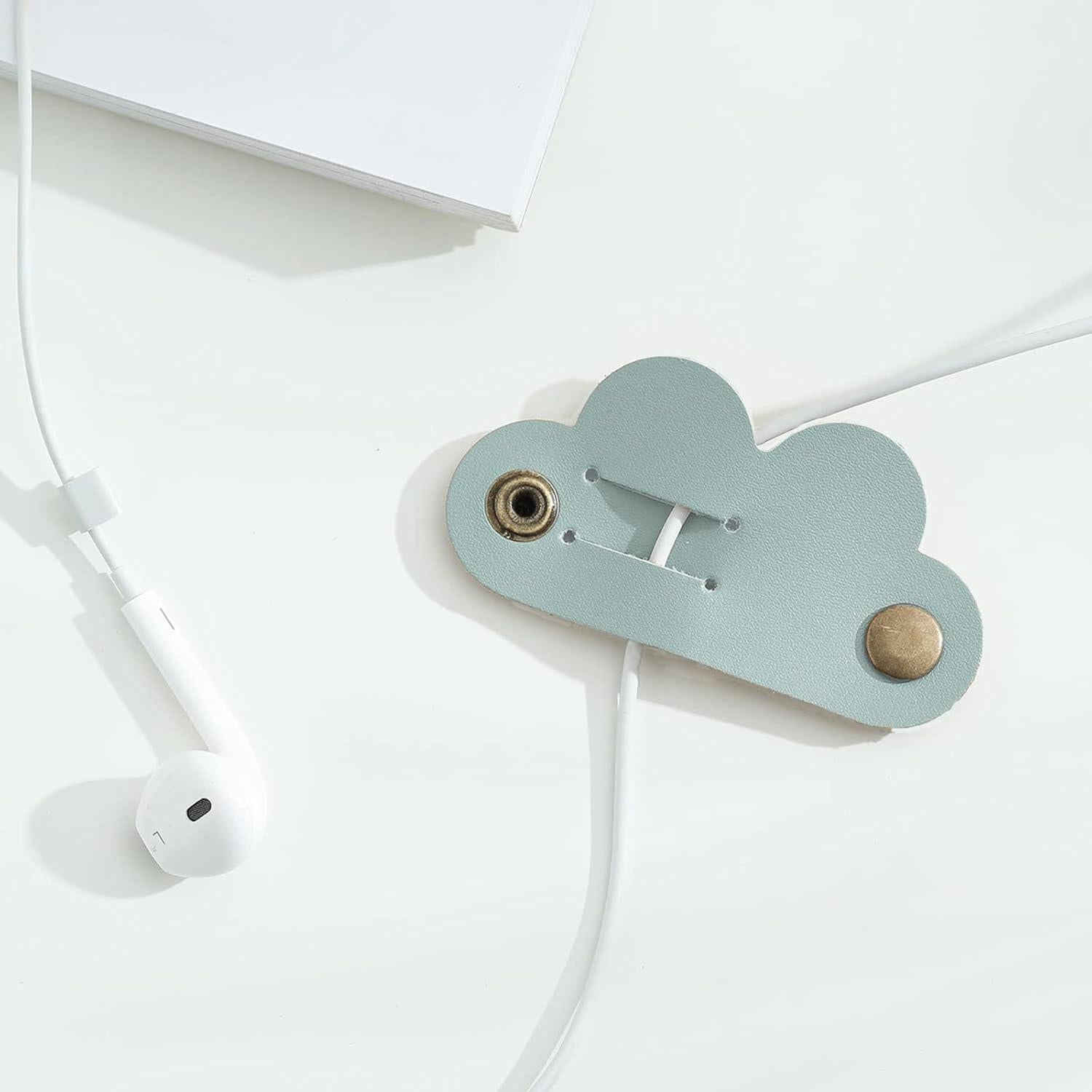 Organizador de Cables YESKIND 6PCS Cuero PU Rosa y Blanco