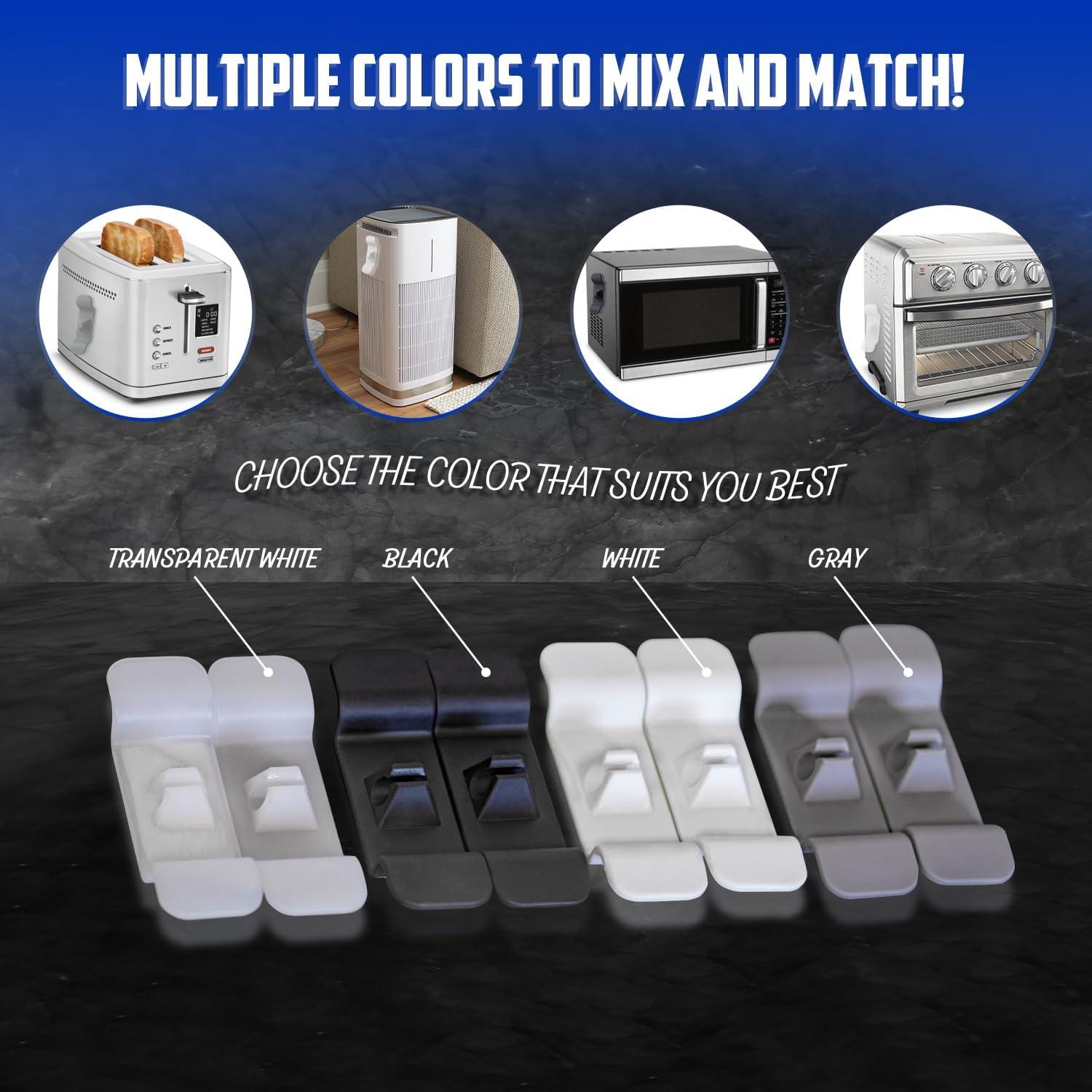 Cord Organizer for Kitchen Appliances - Upgraded Adhesive Cord Winder Wrapper Holder Cable Organizer for Small Home Appliances Cord Keeper on Stand Mixer,Blender,Coffee Maker,Pressure Cooker (Clear)