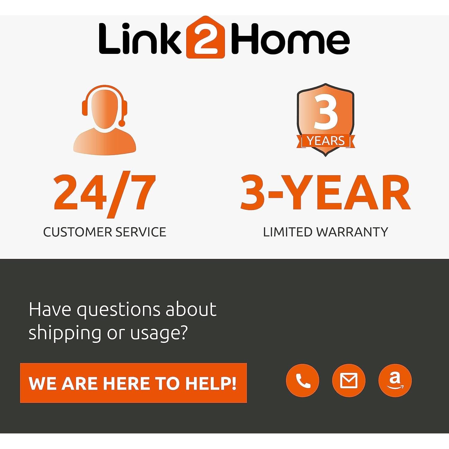 Carrete Retráctil de Cable de Extensión Link2Home 75 Pies 4 Salidas