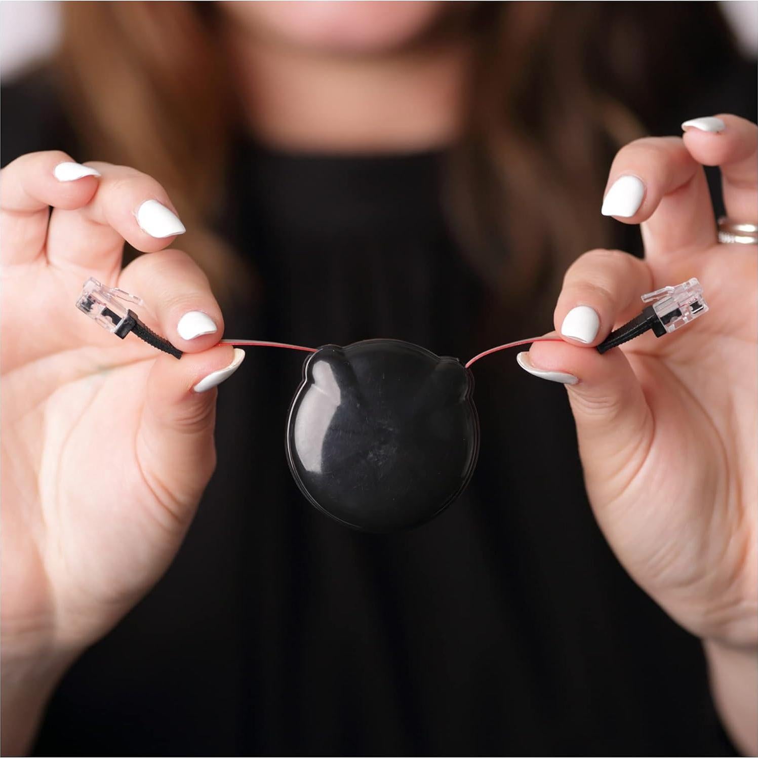 Gestor de Cables Retráctil Softalk Negro 2.44m para Oficina