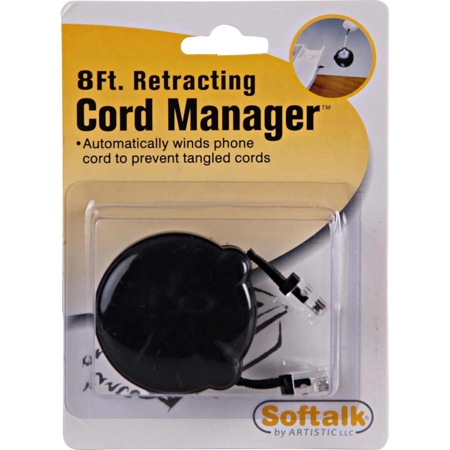 Gestor de Cables Retráctil Softalk Negro 2.44m para Oficina