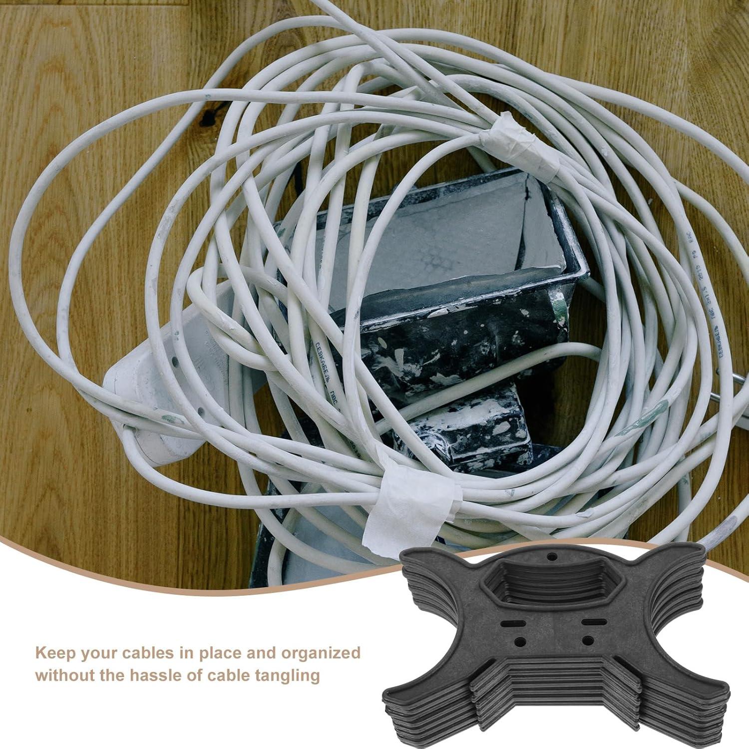 Garneck Enrollador de Cuerda 8 PCS Soporte Almacenamiento Negro