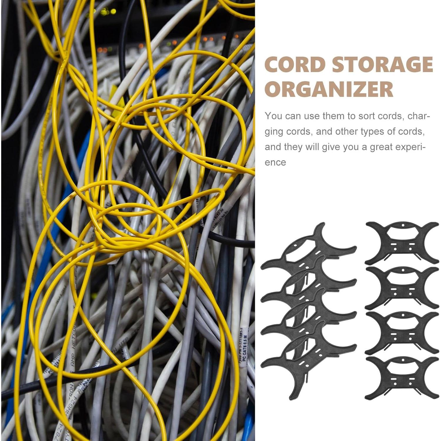 Garneck Enrollador de Cuerda 8 PCS Soporte Almacenamiento Negro