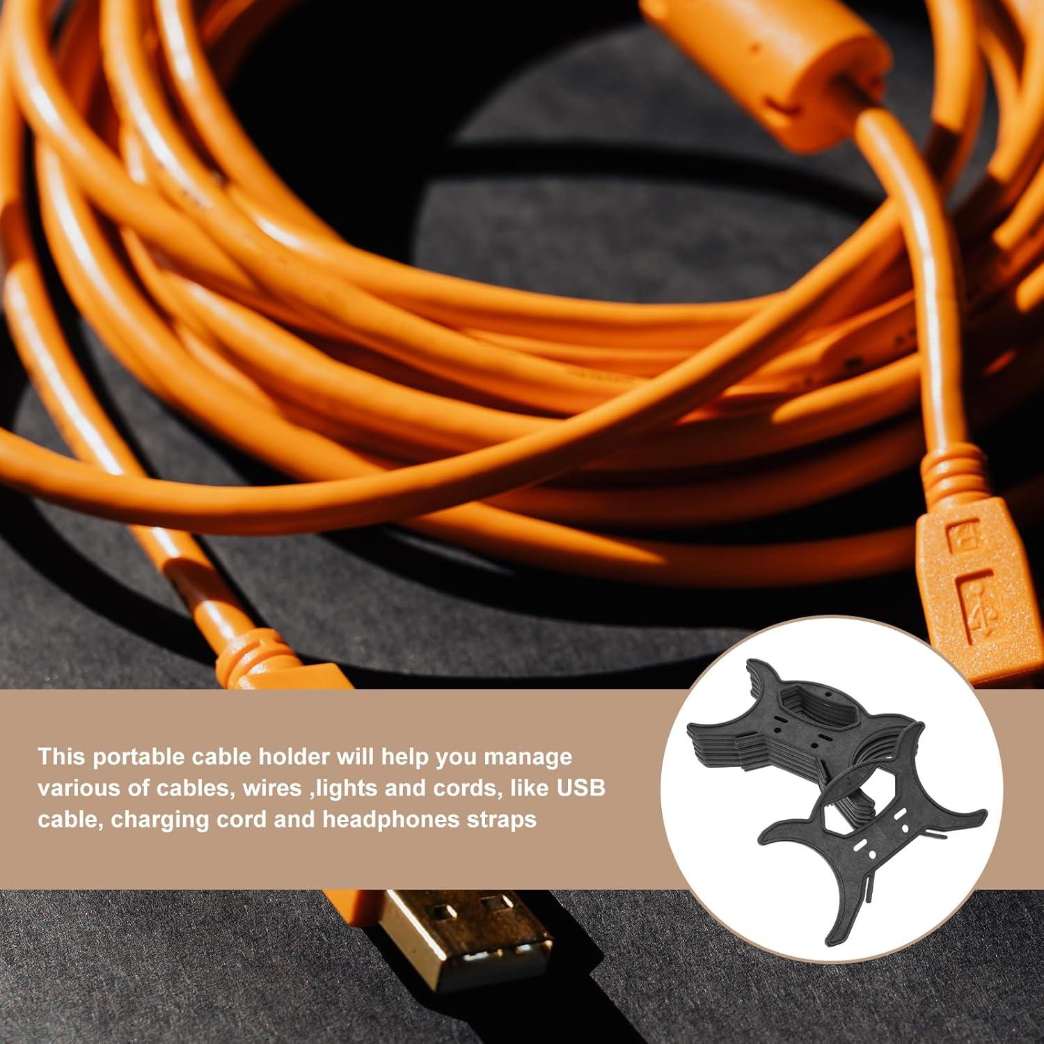 Garneck Enrollador de Cuerda 8 PCS Soporte Almacenamiento Negro