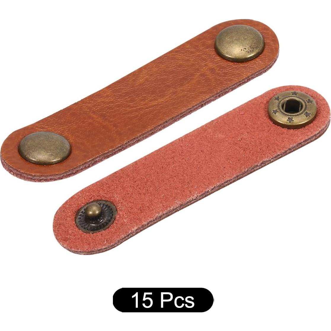 Organizador de Cables de Cuero MECCANIXITY 15 Pcs 63x16mm